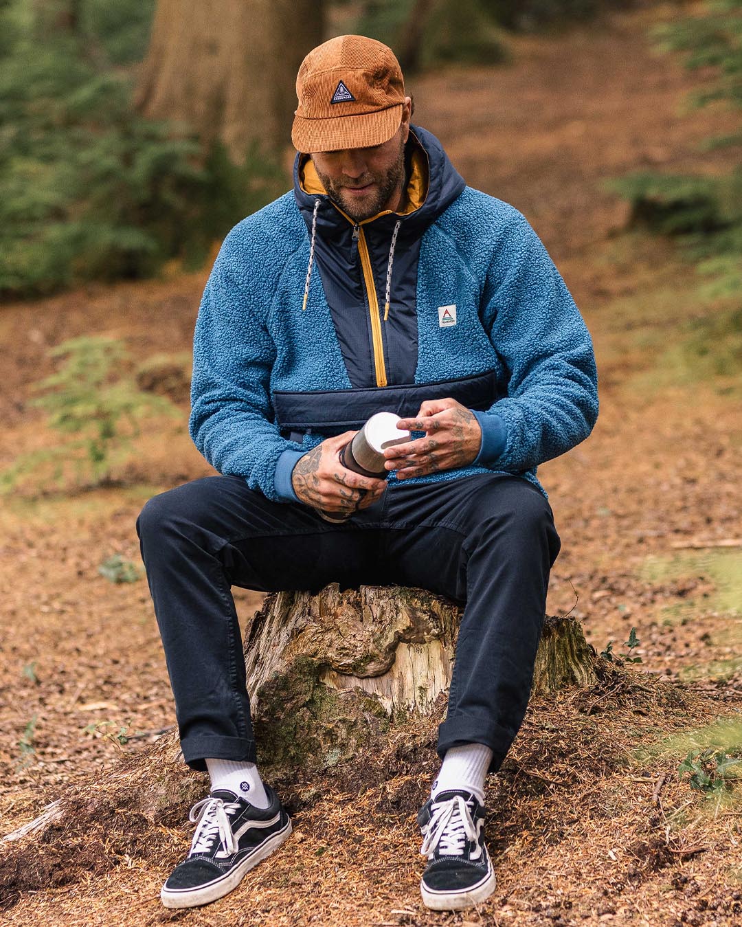 Woodland Recycled Polar-lined Sherpa Fleece - Blue Steel - Lifestyle