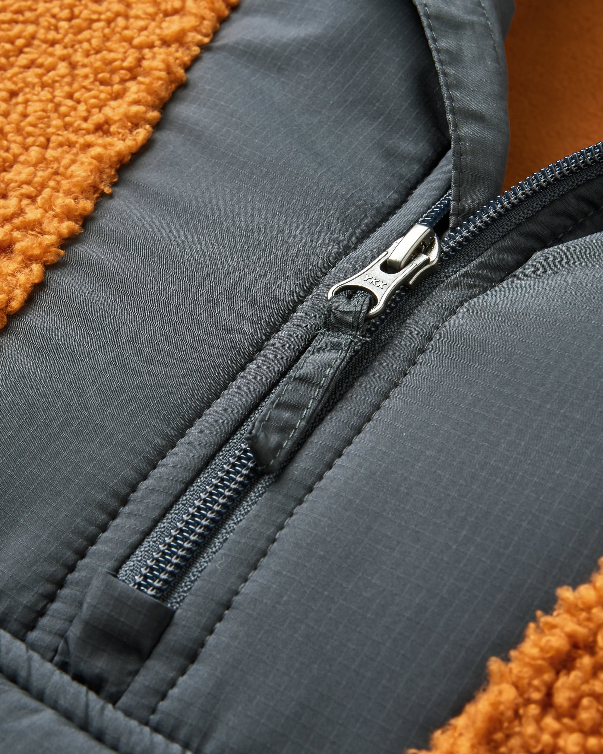 Woodland Recycled Polar-lined Sherpa Fleece - Retro Orange - Flatlay