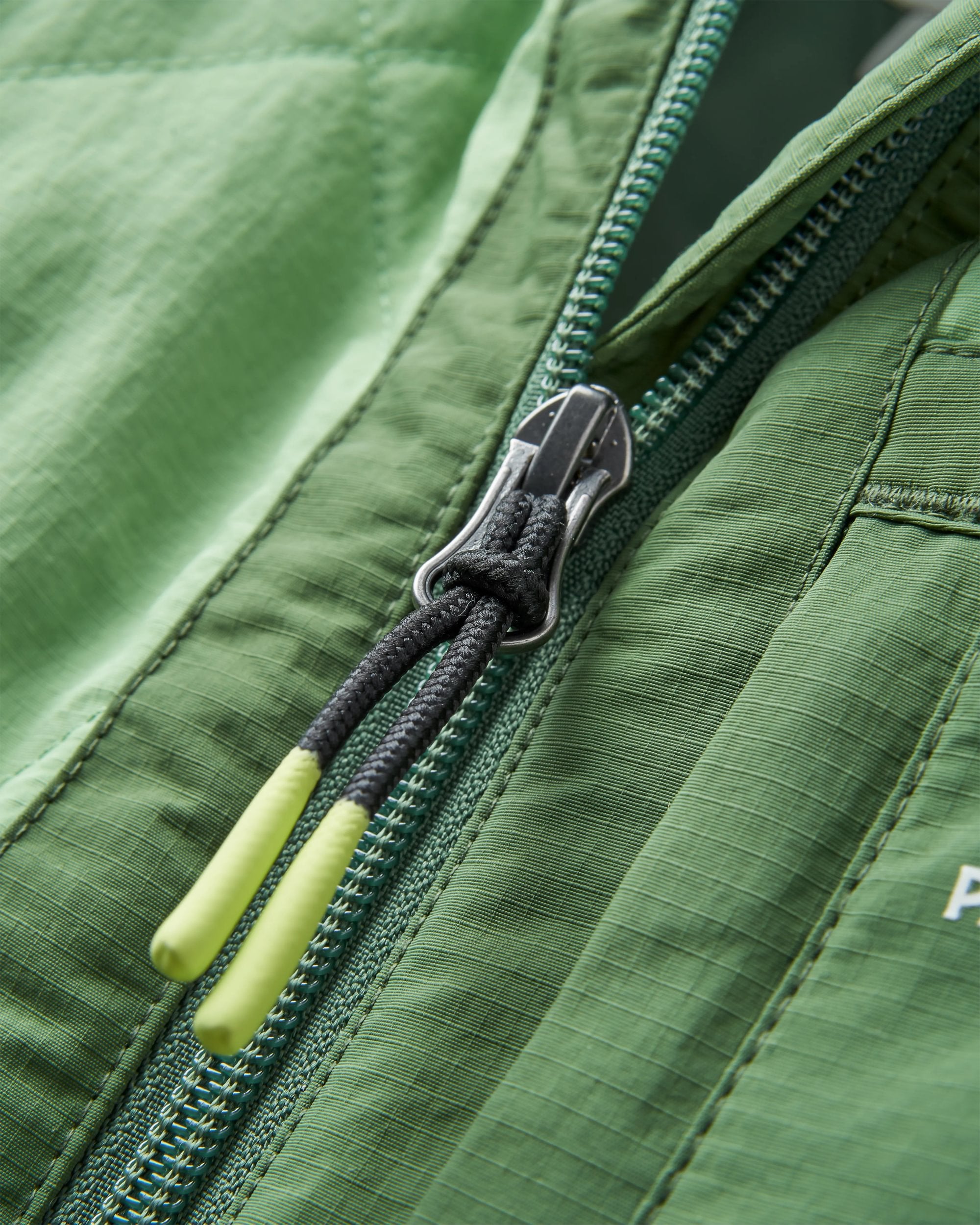 Lara Quilted Jacket - Faded Denim/Stem Green - Flatlay