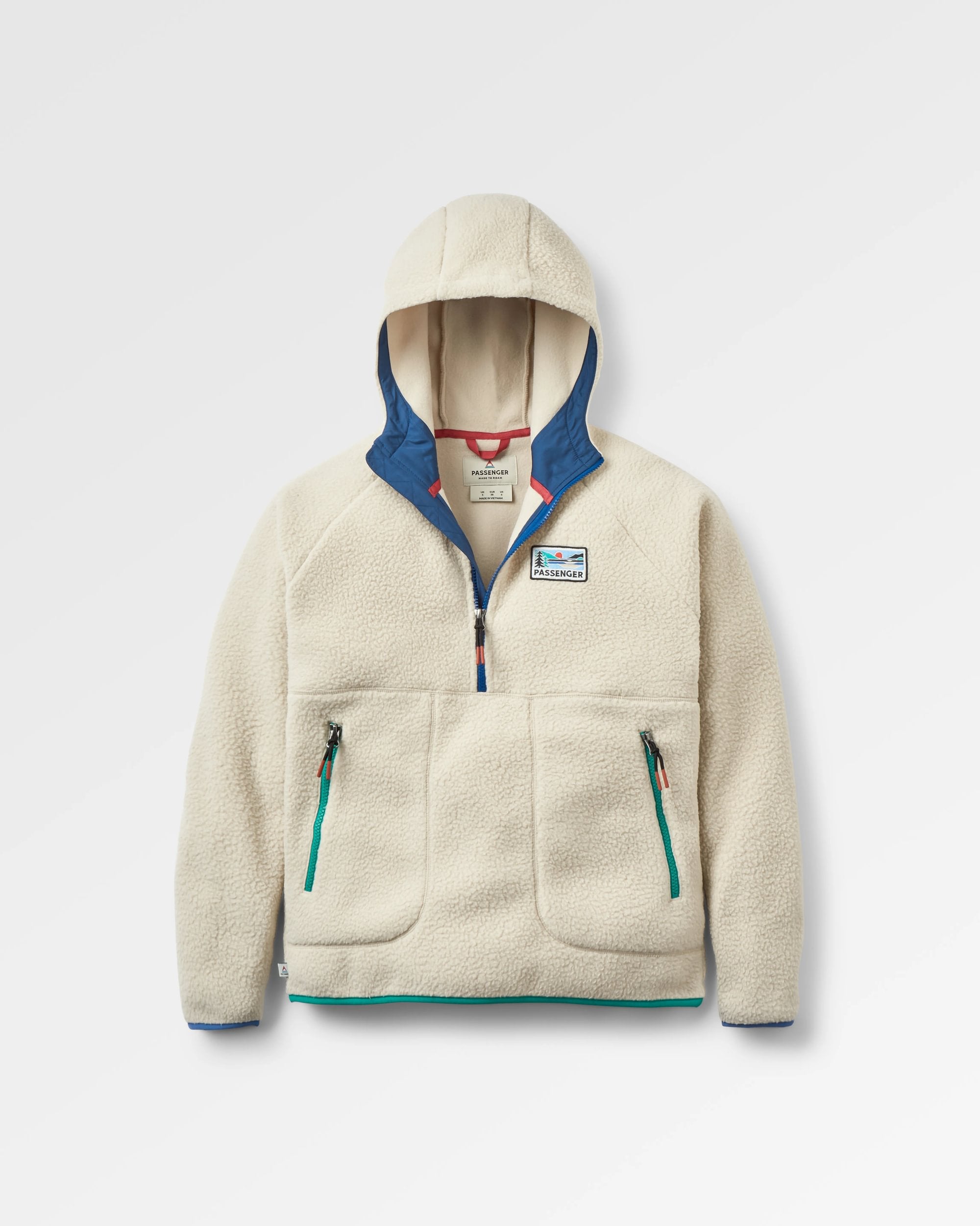 Maine 1/2 Zip Sherpa Fleece - Oatmeal - Flatlay