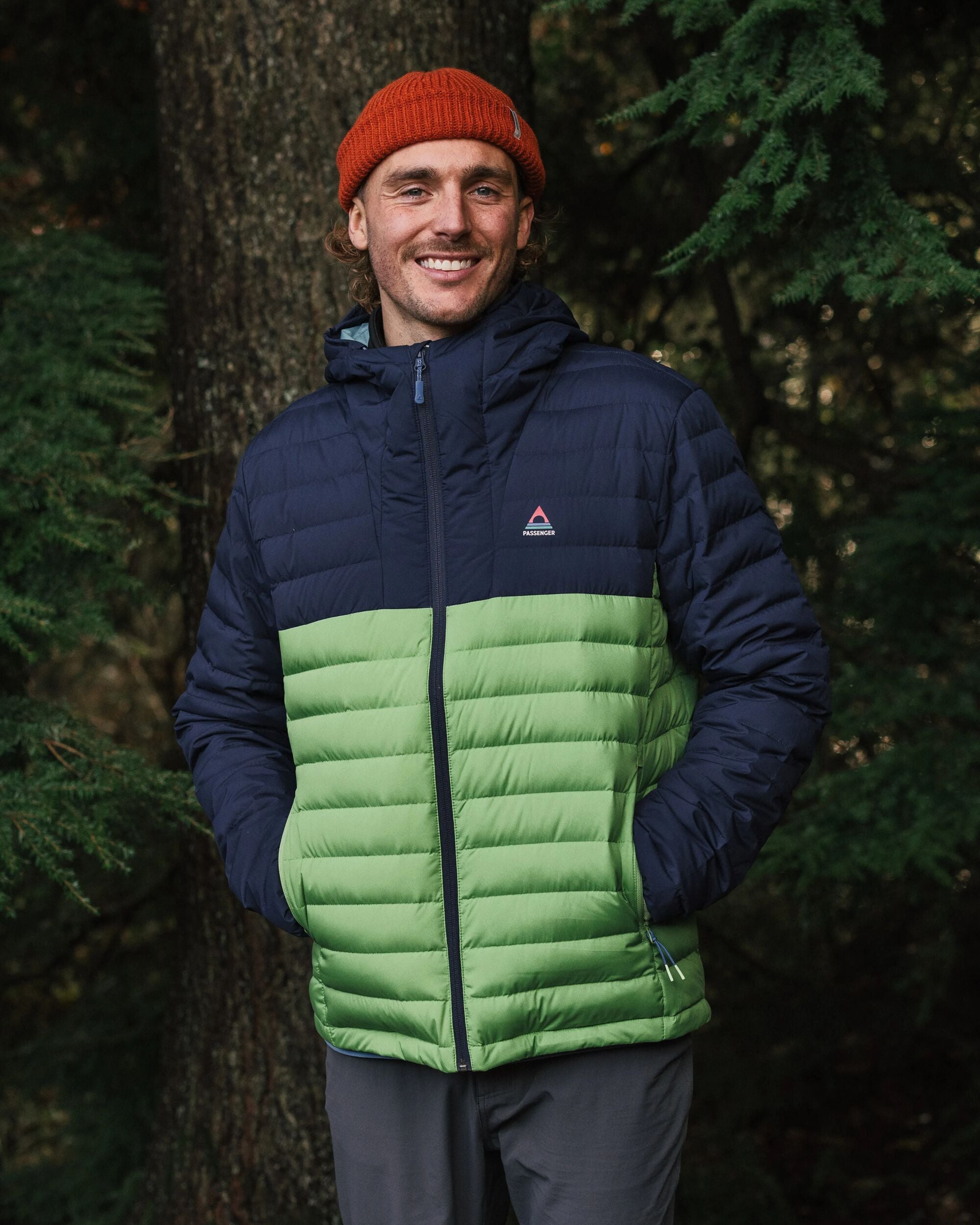 Ashland Down Recycled Jacket - Rich Navy/Pear Green - Lifestyle