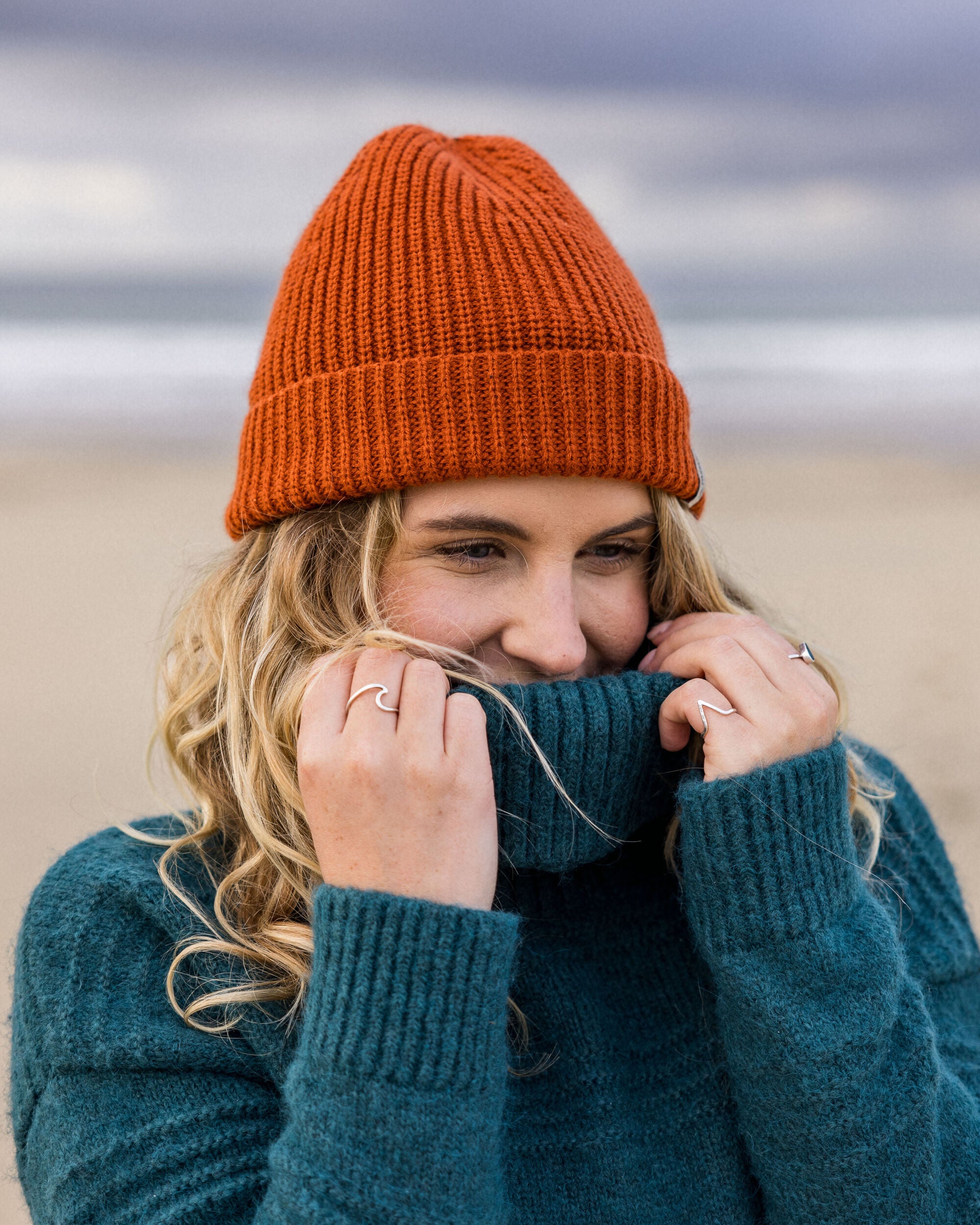 Snug Recycled Polo Neck Knitted Jumper - Mediterranean -