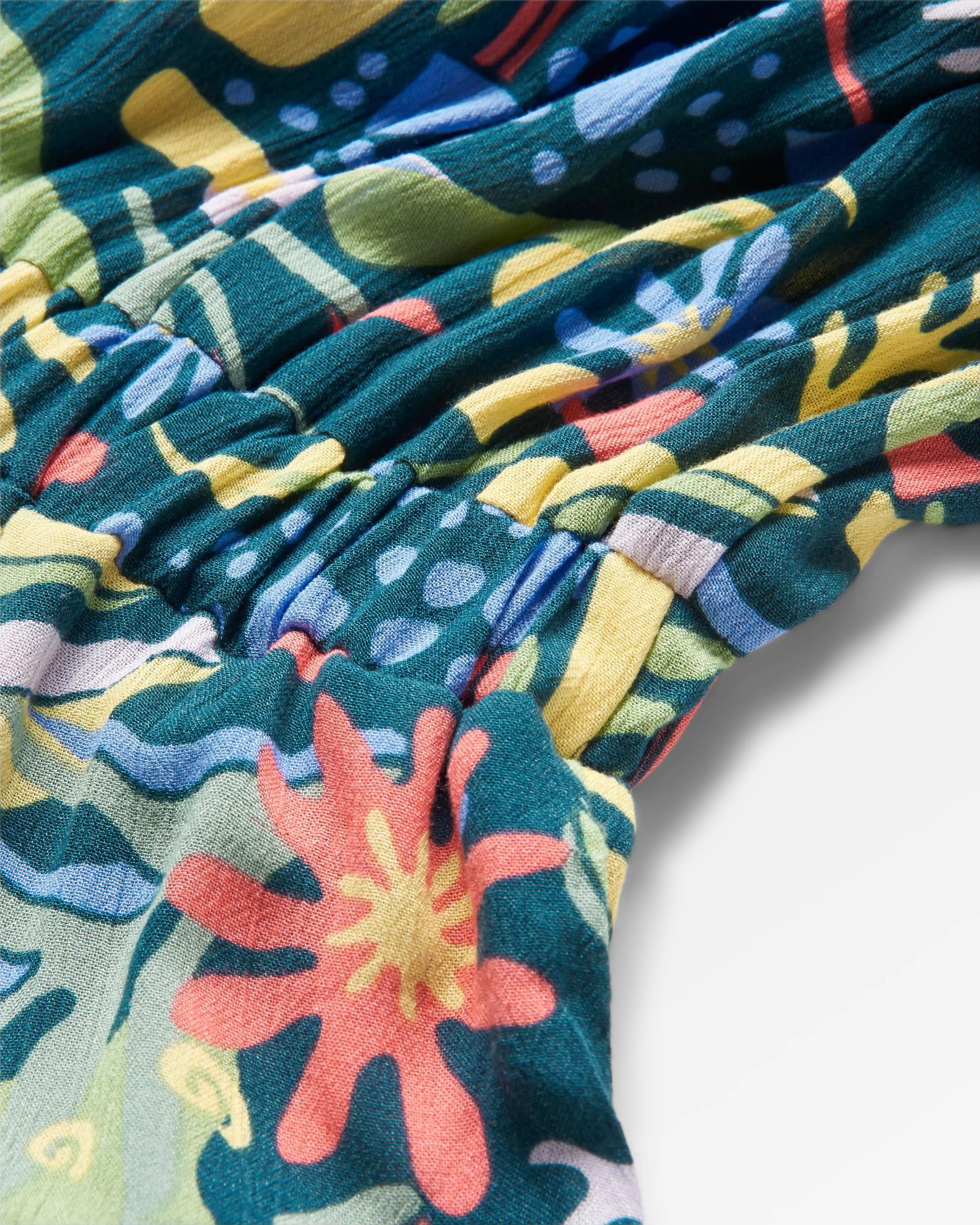 Thimbleberry Jumpsuit - Abstract Seaweed Tidal Blue -