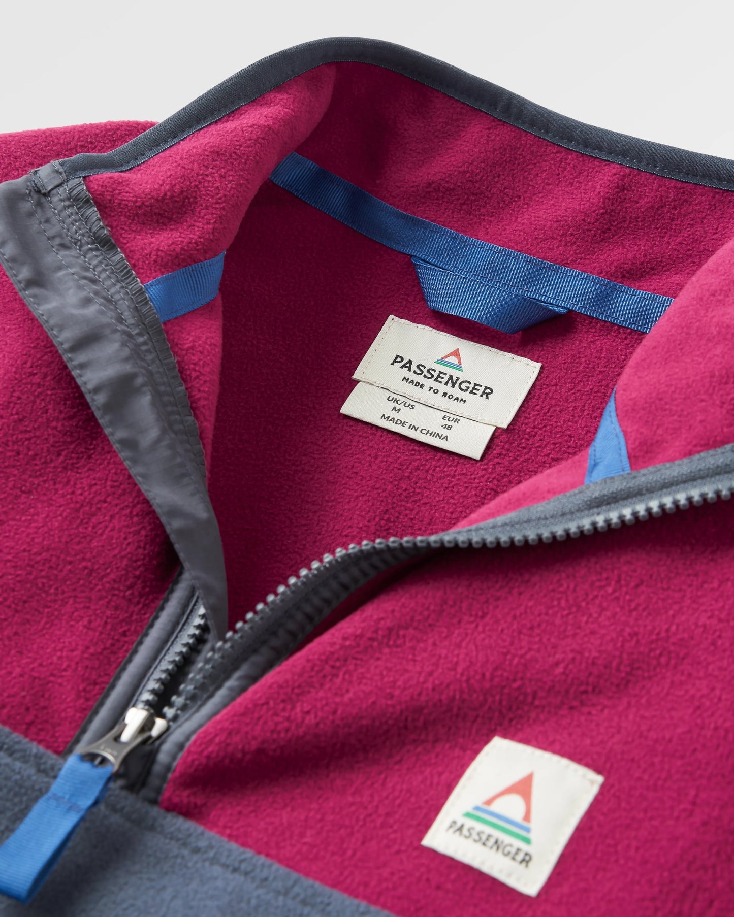 Set Off Recycled Polar 1/4 Zip Fleece - Warm Berry/Charcoal - Flatlay