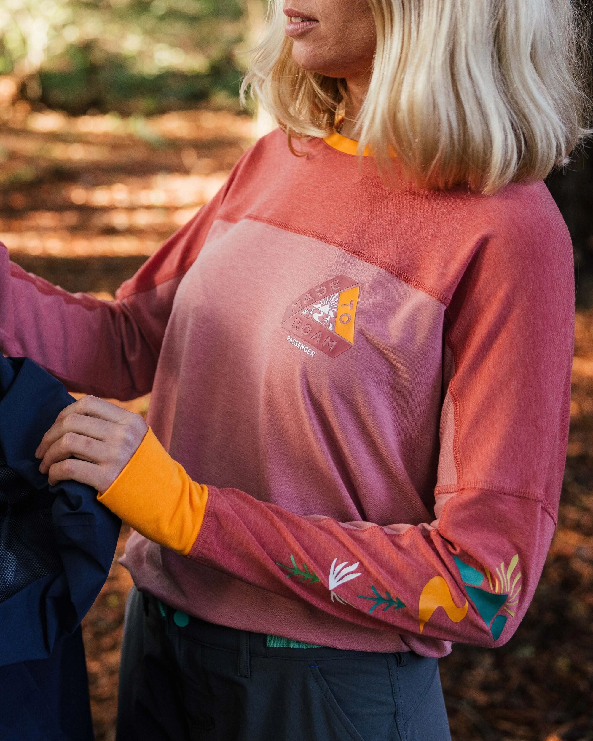 Sorrento Recycled Active LS T-Shirt - Dusty Rose - Lifestyle