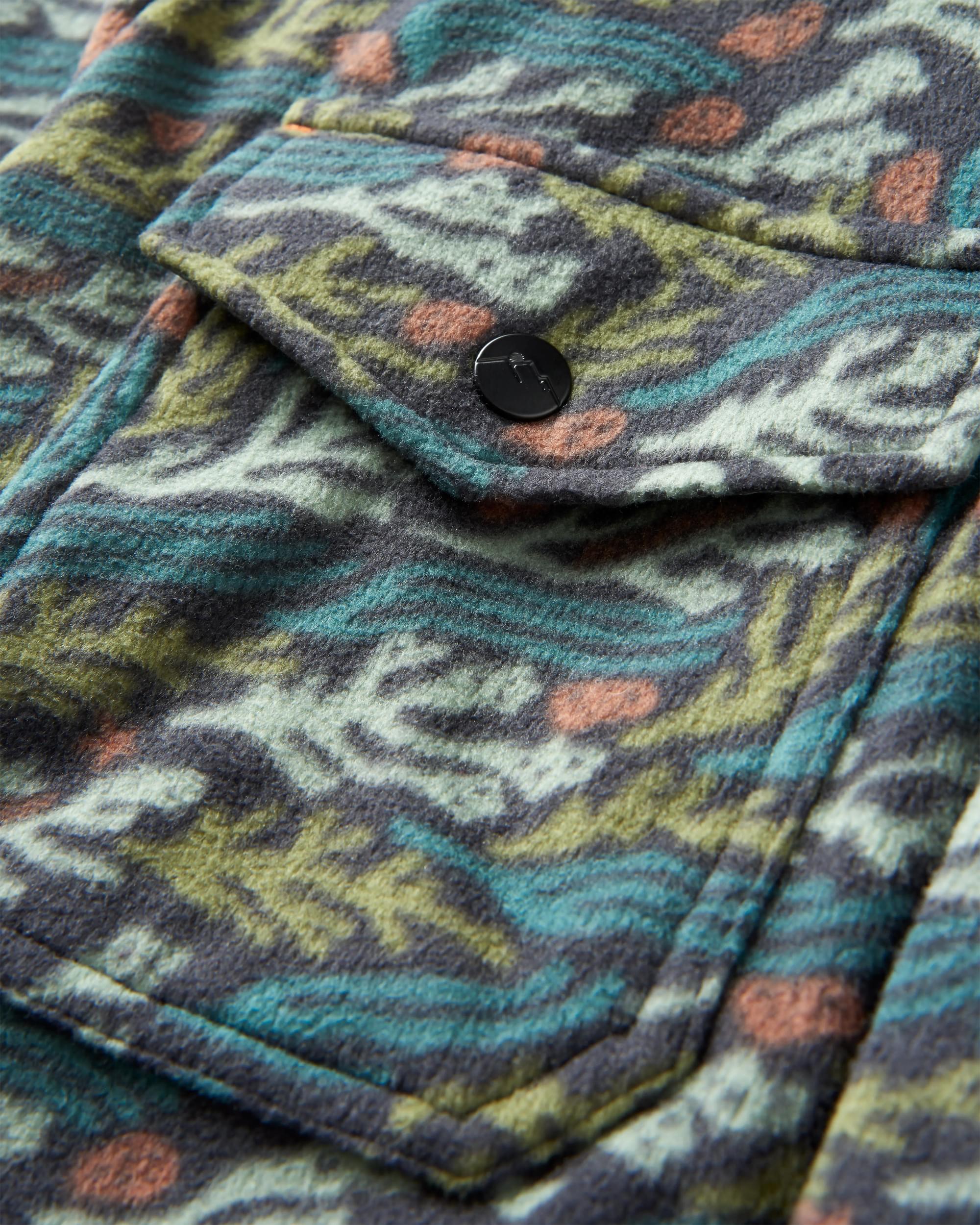 Maple Polar Recycled Fleece Shirt - Ocean Current Black - Flatlay