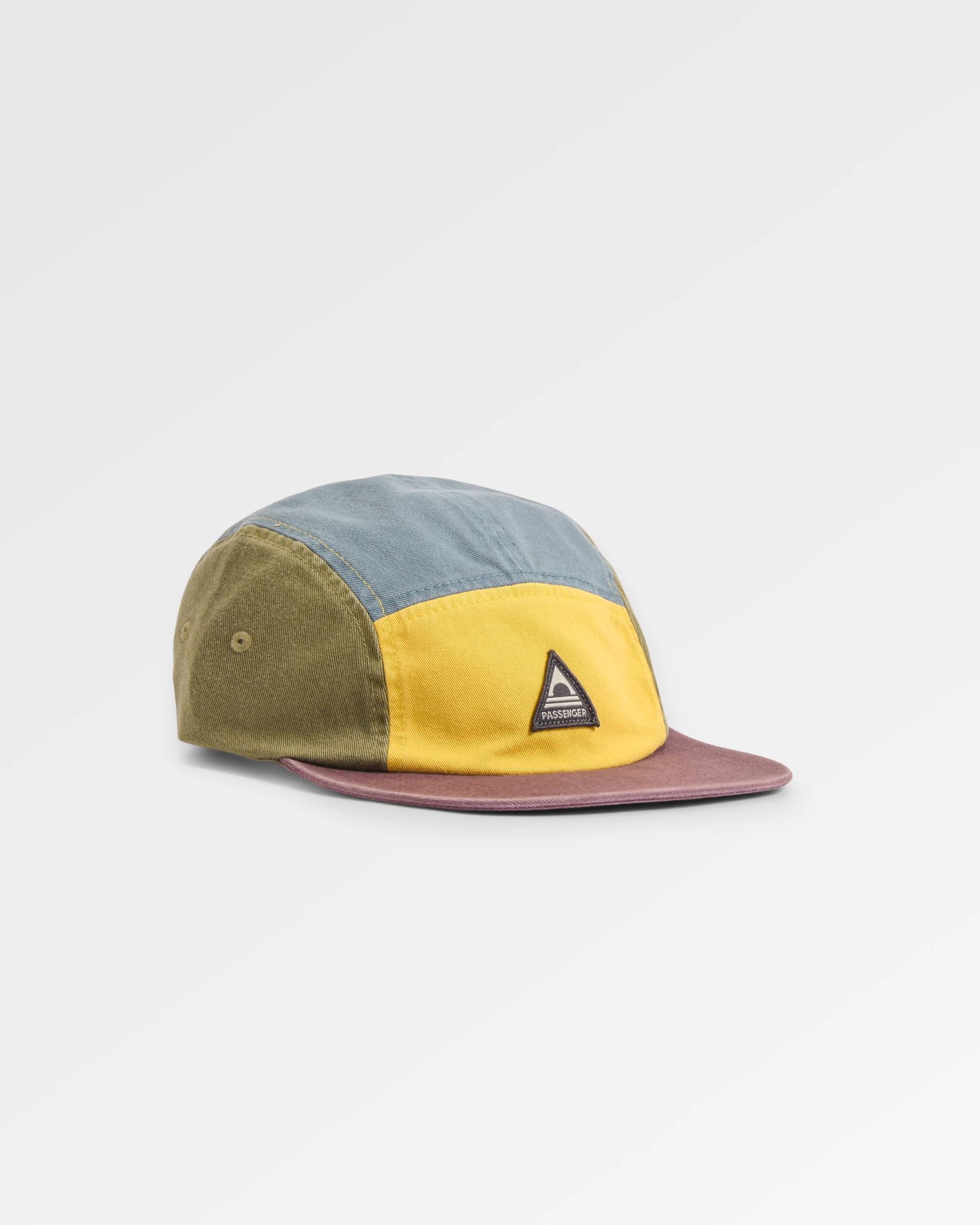 Fixie 5 Panel Cap - Dusty Ochre/Stormy Blue - Flatlay