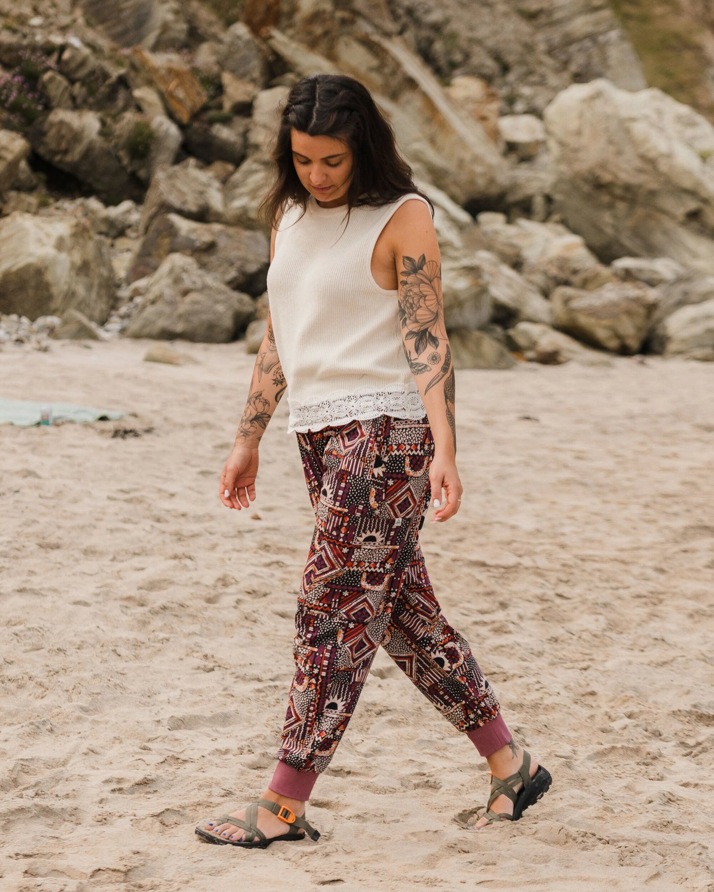 Day Dream Printed Trouser - Vintage Patchwork Black/Multi