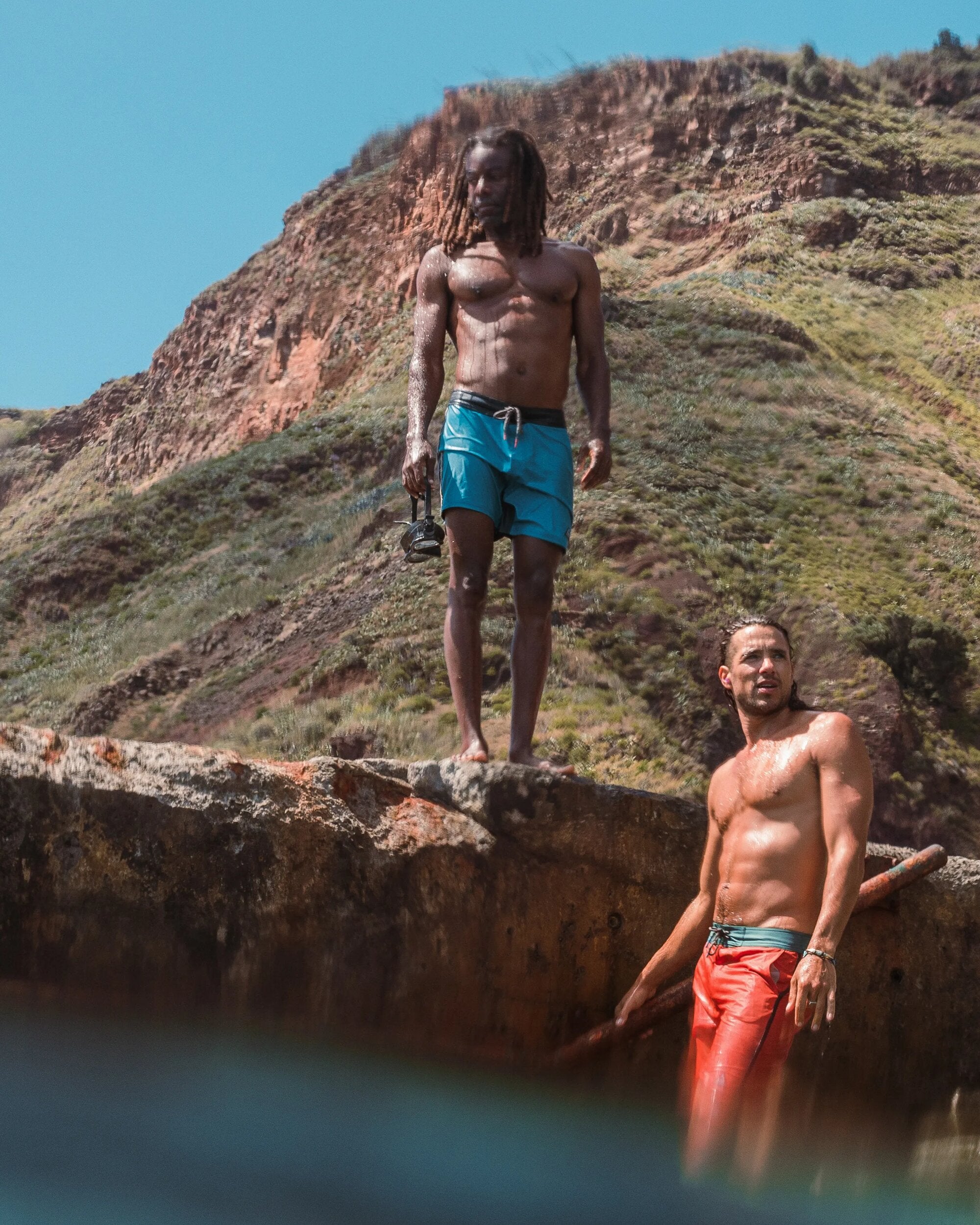 Hollow Recycled Boardshort - Blue Pool - Lifestyle