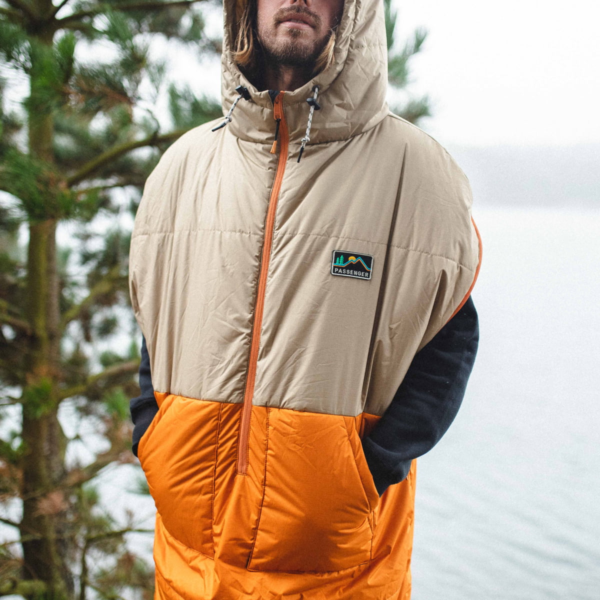 Male_Good Times Robe - Chinchilla Brown/ Sunrise Orange