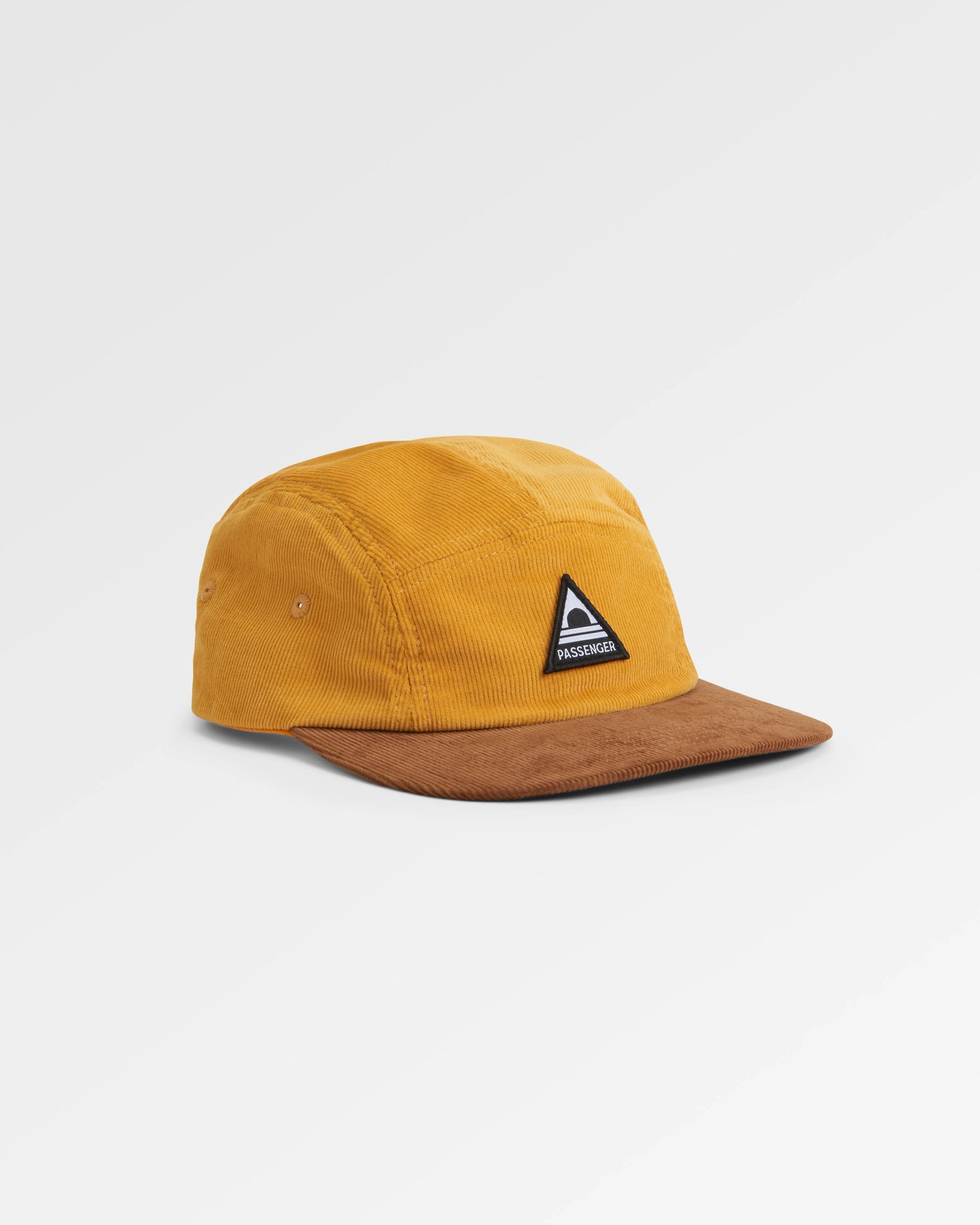 Fixie Recycled Cord 5 Panel Cap - Golden Spice - Flatlay