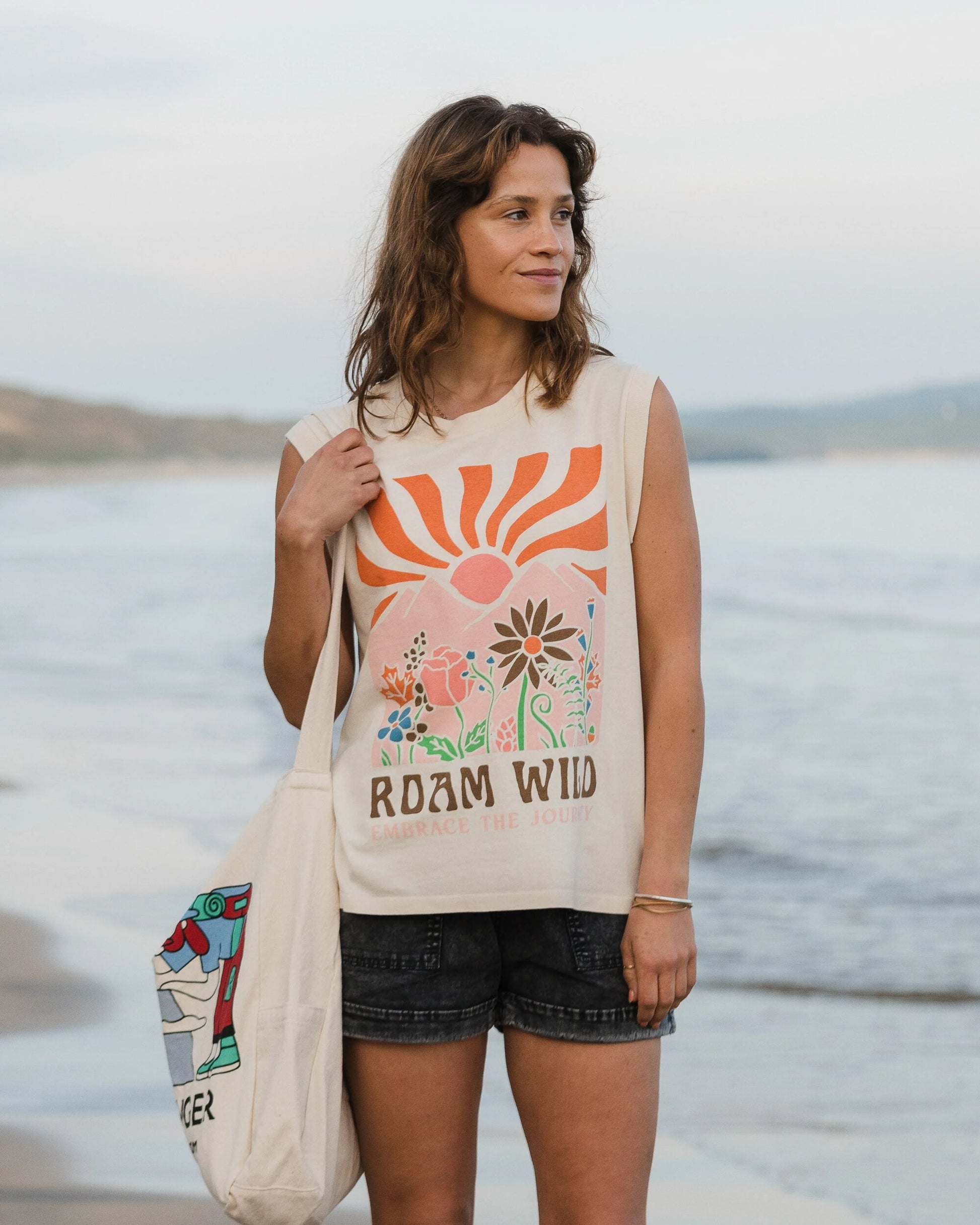 Roam Wild Recycled Cotton Vest - Birch