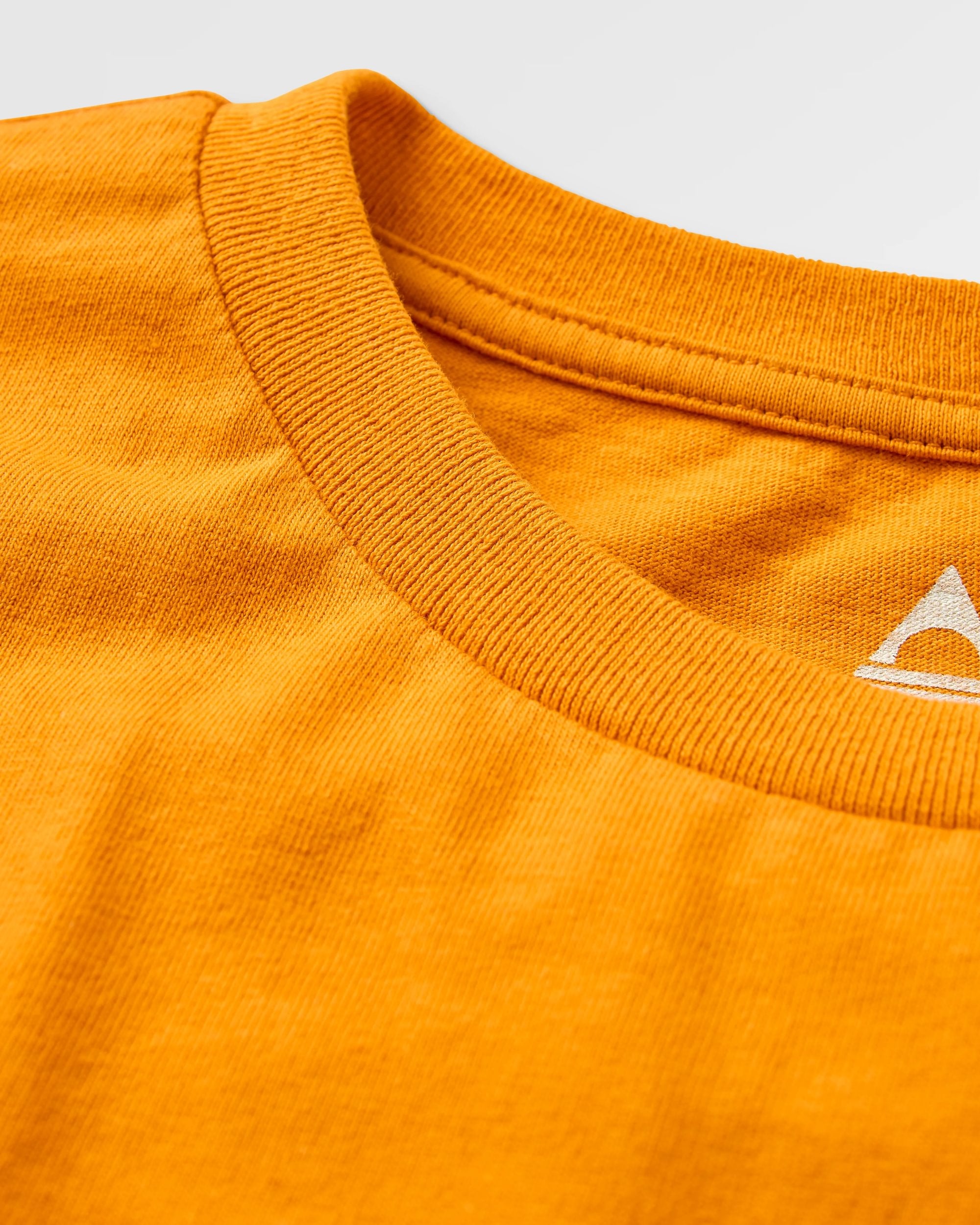 Golden Hour Recycled Cotton T-Shirt - Sunrise Orange - Flatlay