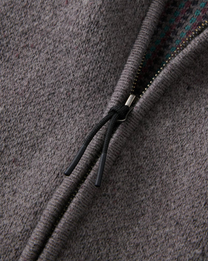 Woodburn Full-Zip Knitted Jumper - Slate Grey - Flatlay
