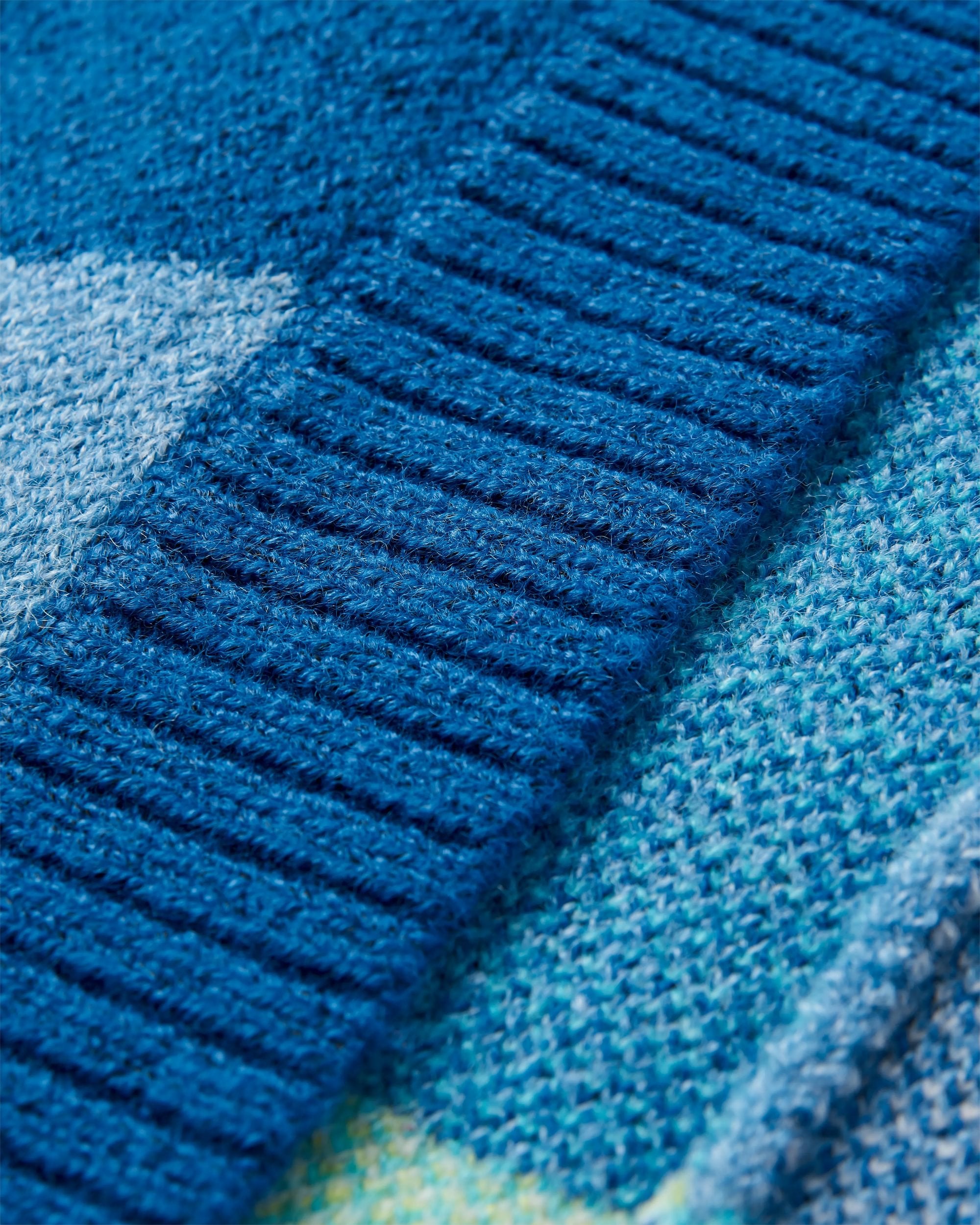 Scenic Recycled Long Knitted Cardigan - Scenic Azure Blue - Flatlay