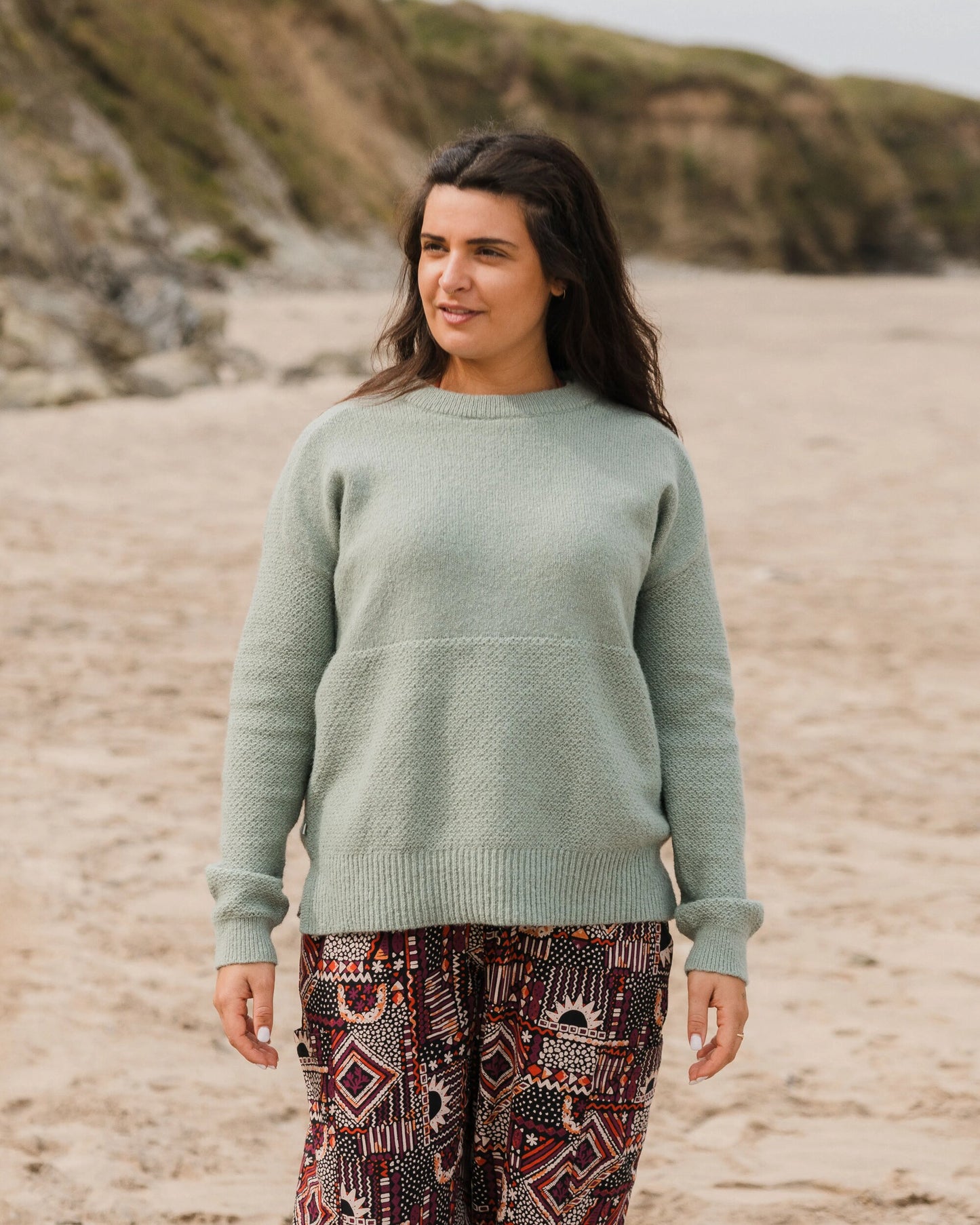 Cove Recycled Knitted Jumper - Pistachio