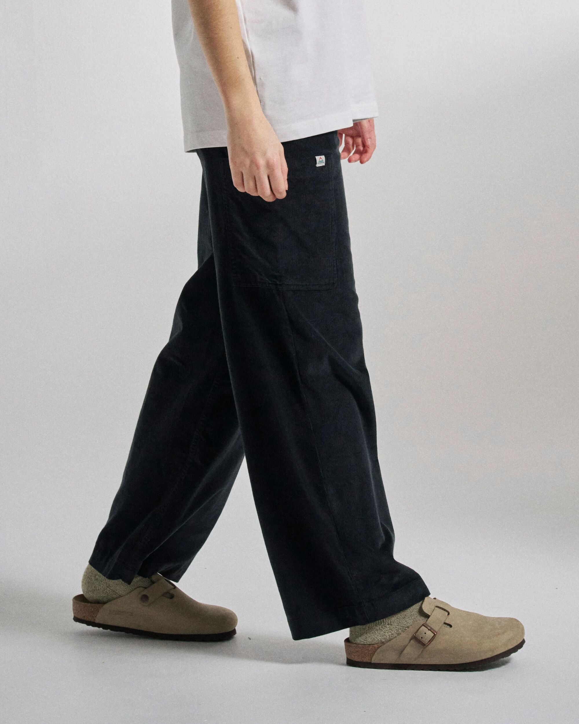 Someday Organic Cotton Corduroy Trouser - Black - Studio Model