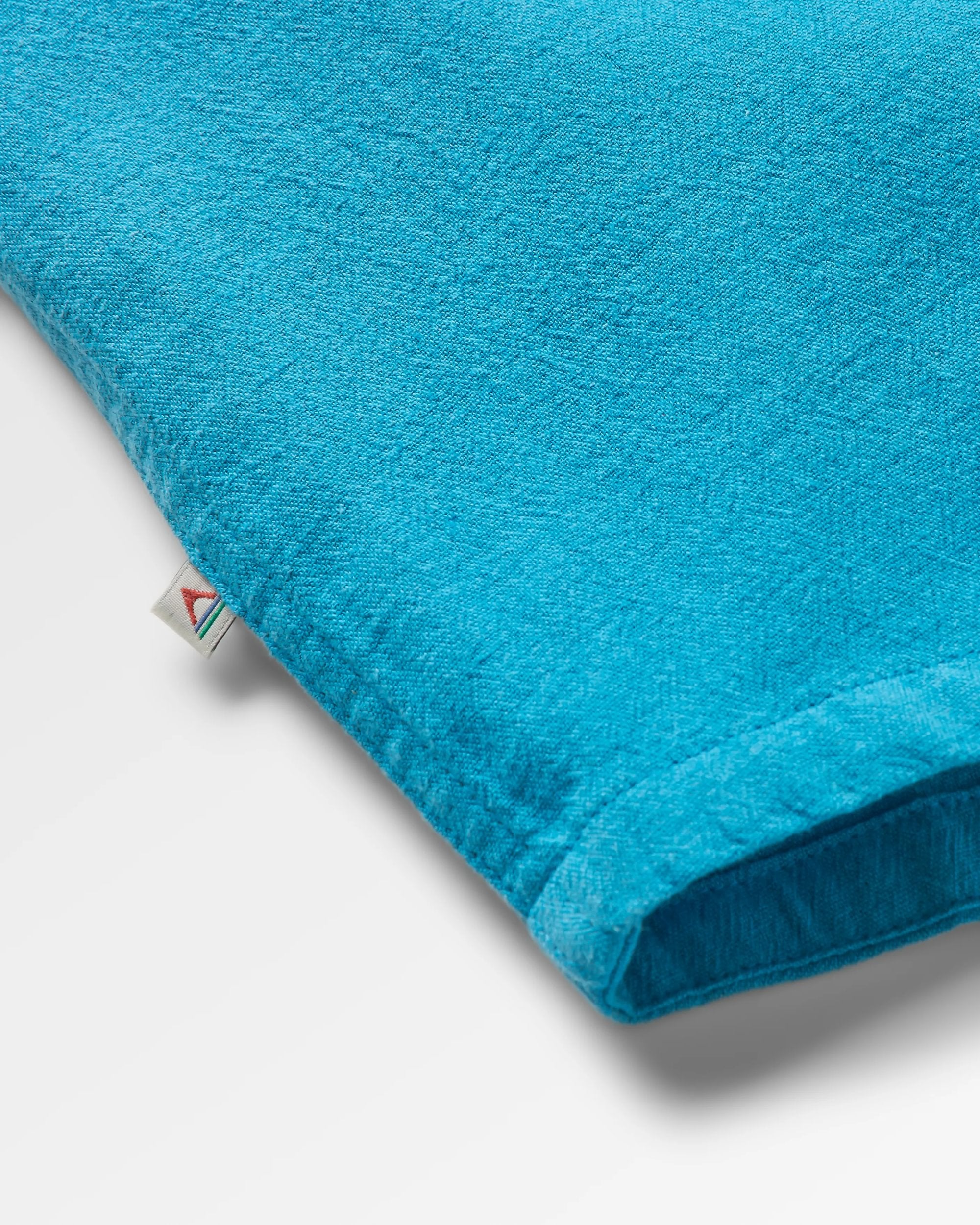 Cove Organic Cotton Short Sleeve Shirt - Blue Pool - Flatlay