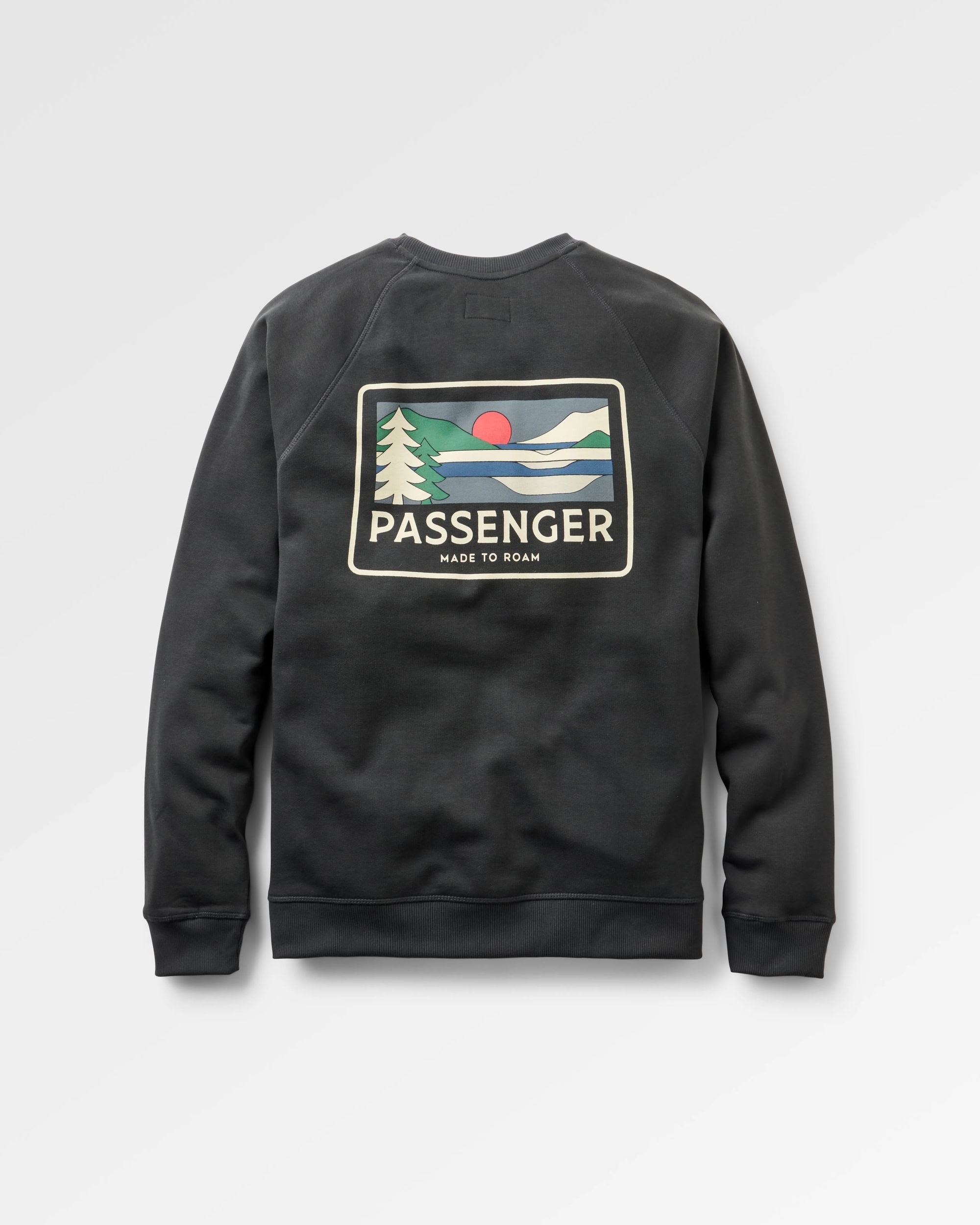 Roamer Men's Recycled Cotton Sweatshirt - Black - Flatlay