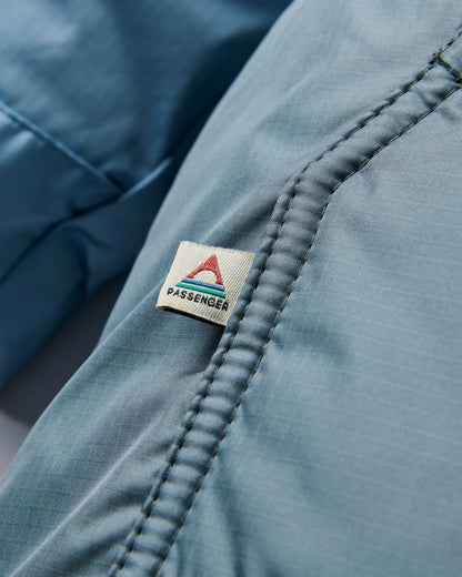 Waves Recycled Sherpa Lined Changing Robe - Faded Denim/Storm Grey - Flatlay