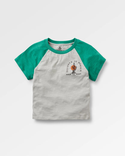 Explore Raglan T-Shirt - Light Grey Marl - Flatlay