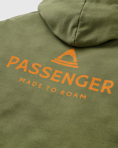 Passenger Relaxed Fit Hoodie - Khaki - Flatlay