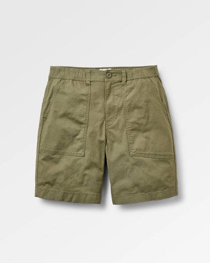 Kimmer Ripstop Cotton Short - Dusty Olive - Flatlay