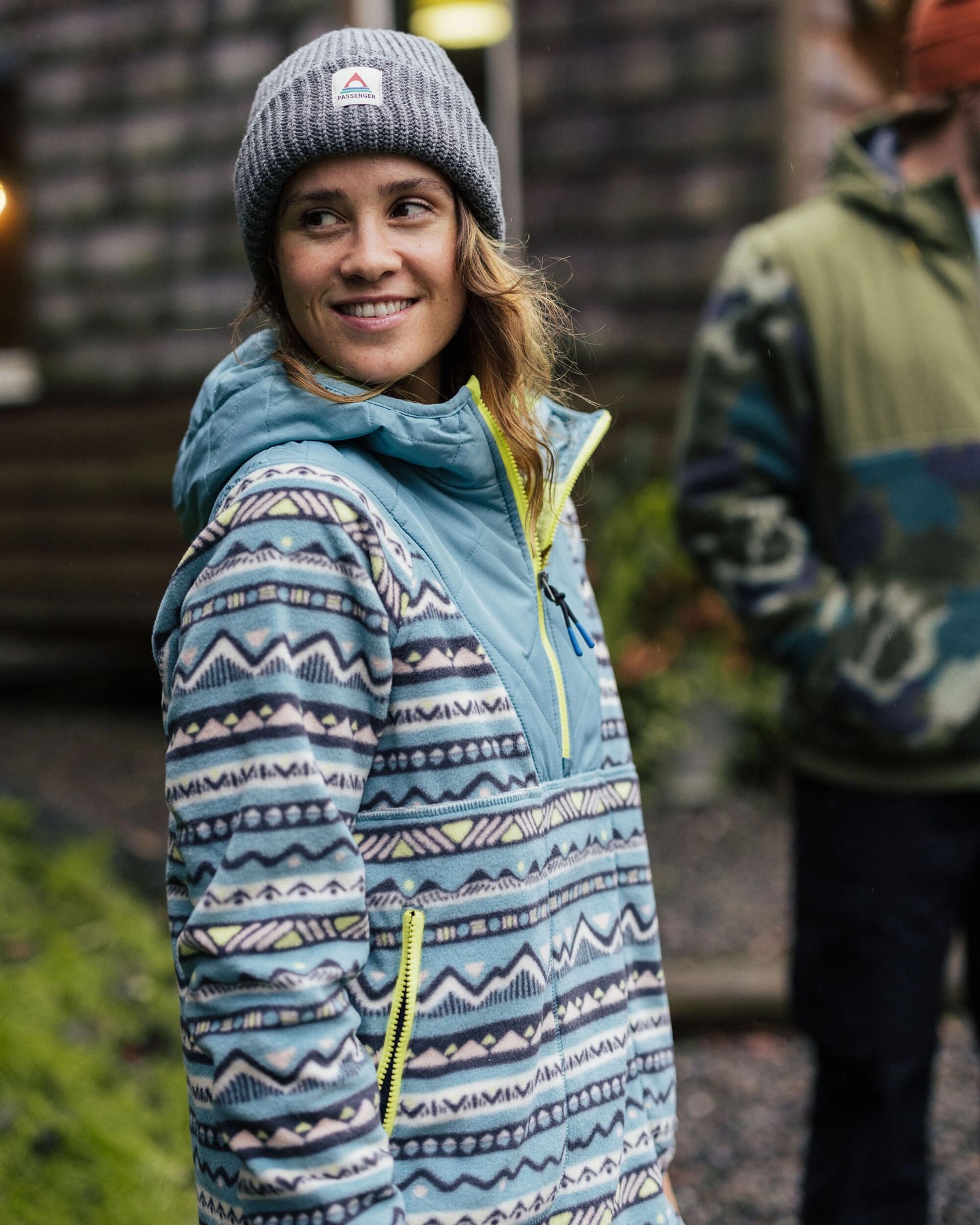 Juana Recycled Polar Hooded Fleece - Mountain Geo Arctic