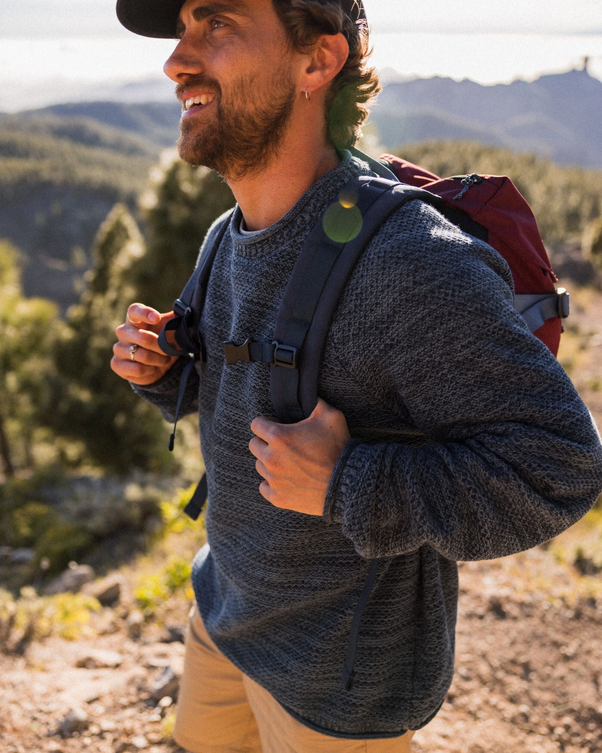 Shore Organic Cotton Knitted Jumper - Rich Navy - Lifestyle