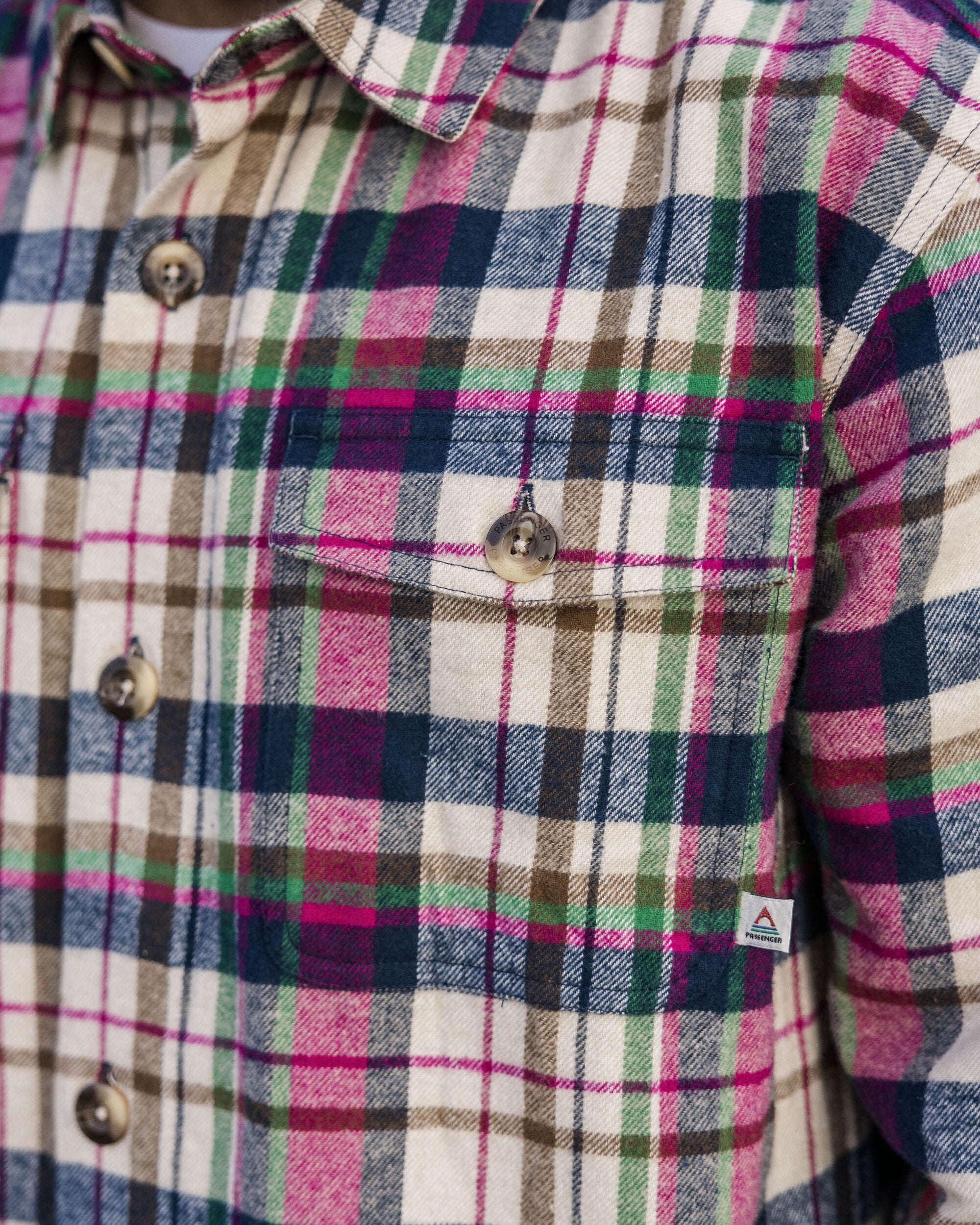 Rustic Organic Cotton Heavyweight Overshirt - Off White Check - Lifestyle