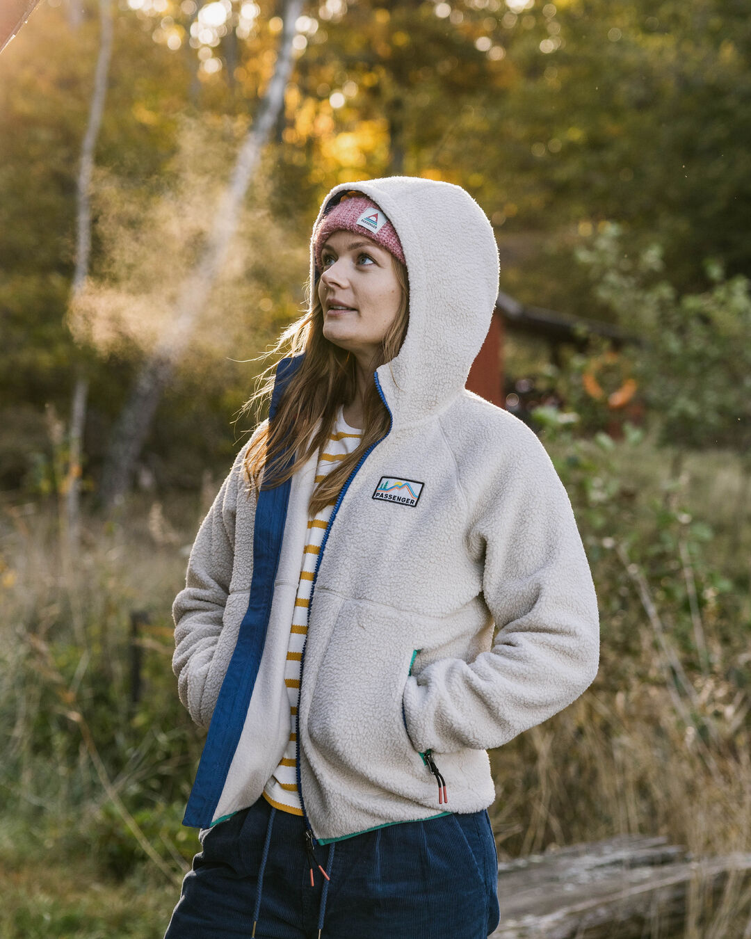 North Coast Full Zip Recycled Sherpa Fleece - Oatmeal - Lifestyle