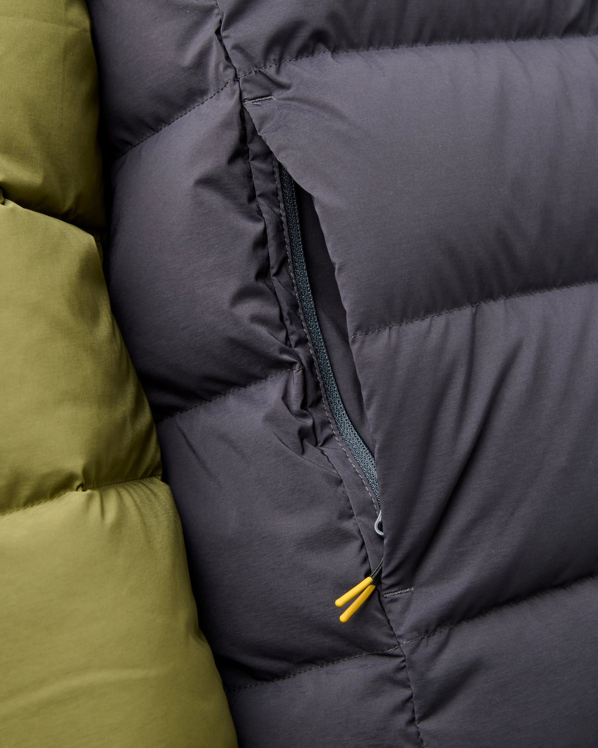 Kindlewood Down Jacket - Faded Black/Khaki - Flatlay