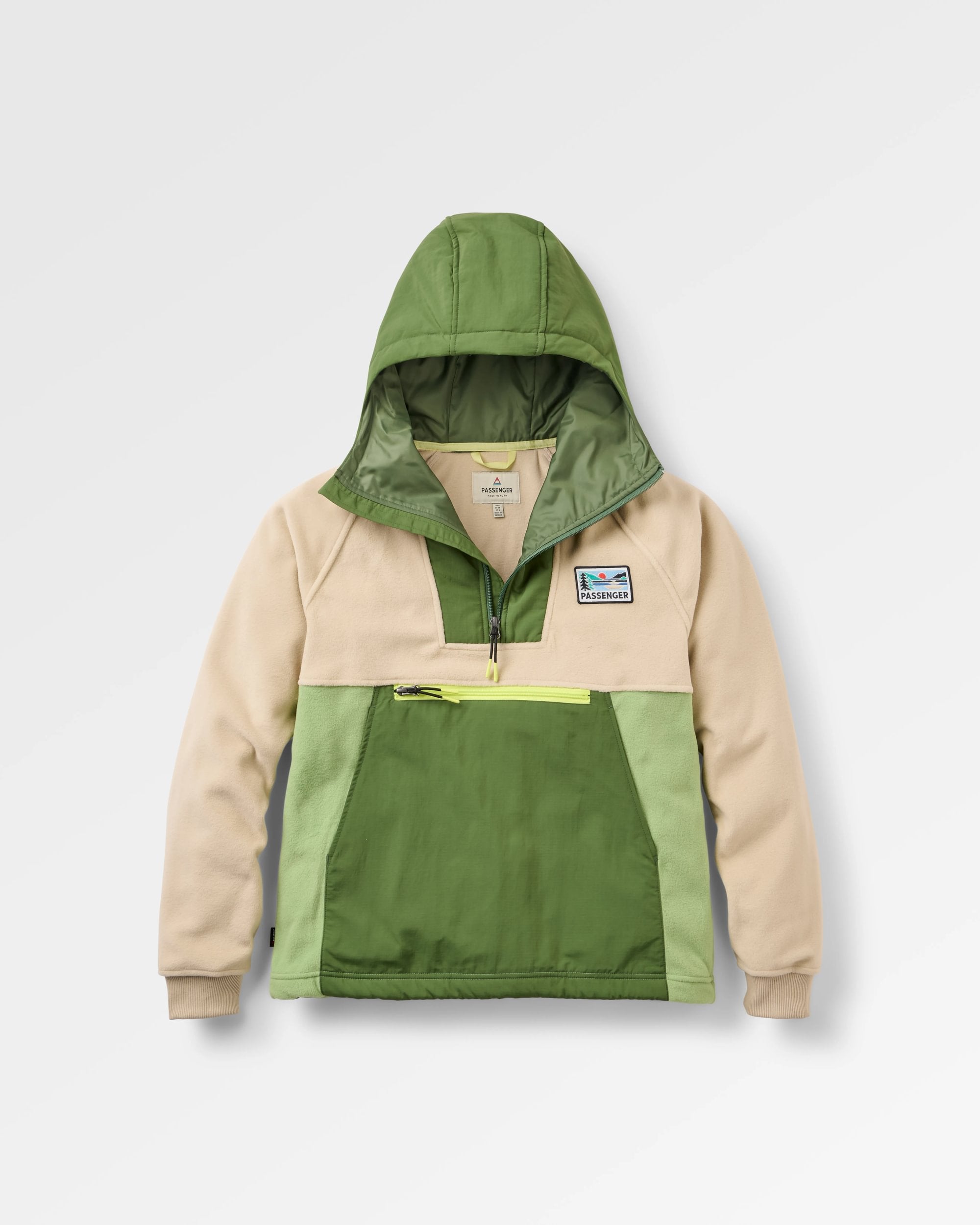 Alexander Hooded Polartec® Fleece - Feather/Wild Green - Flatlay