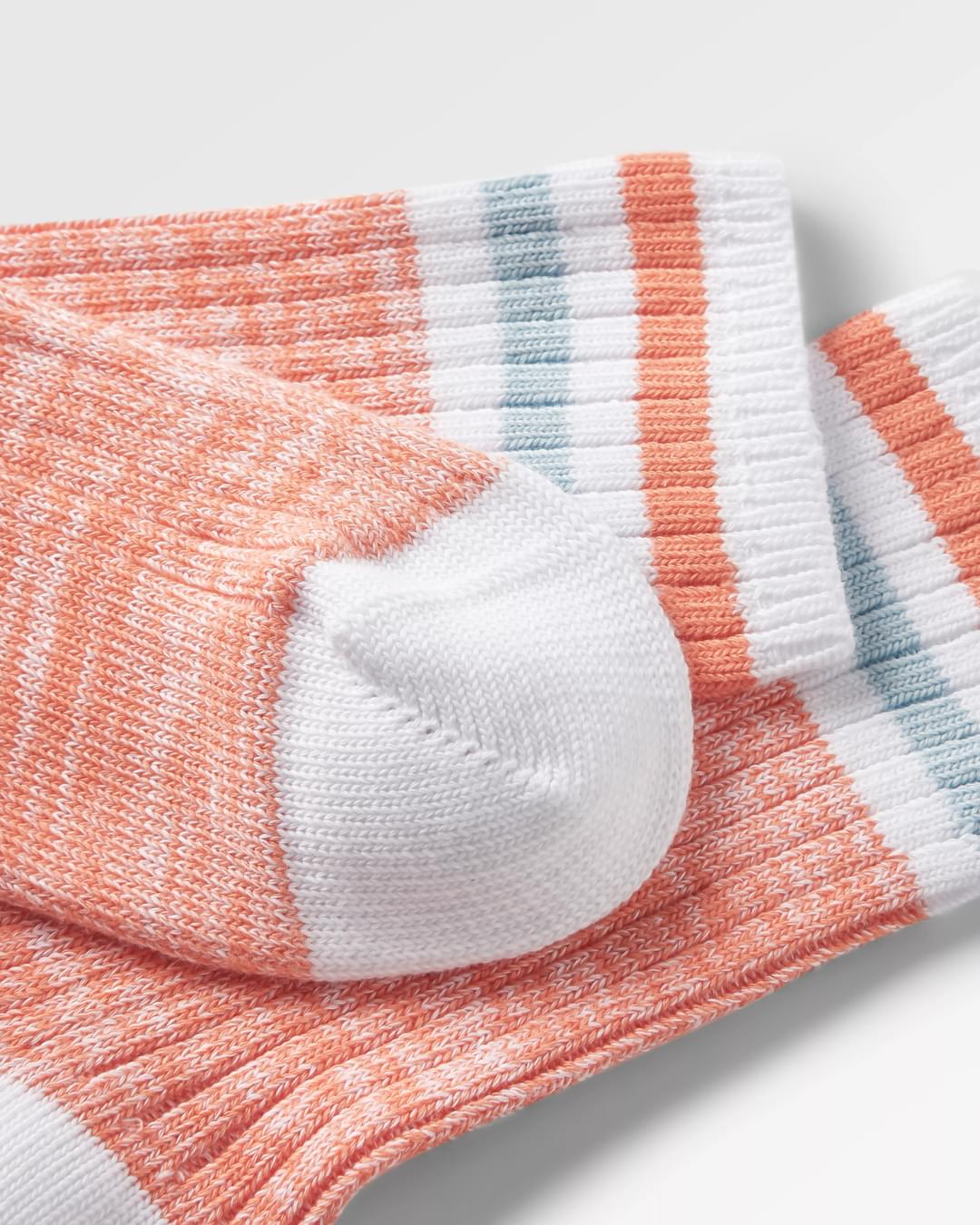 Organic Mid-weight Rib Socks - Apricot - Flatlay