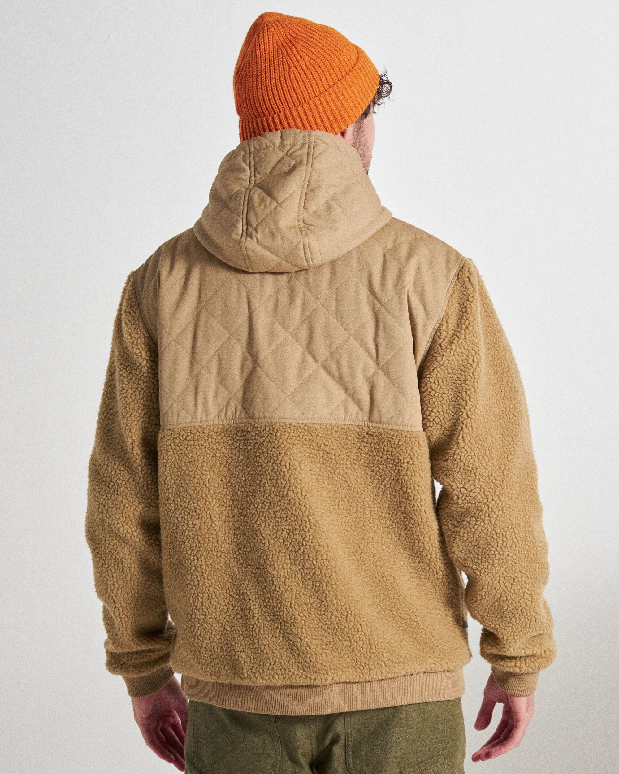 Adventure Recycled Deep-Pile Sherpa Fleece - Biscuit - Studio Model