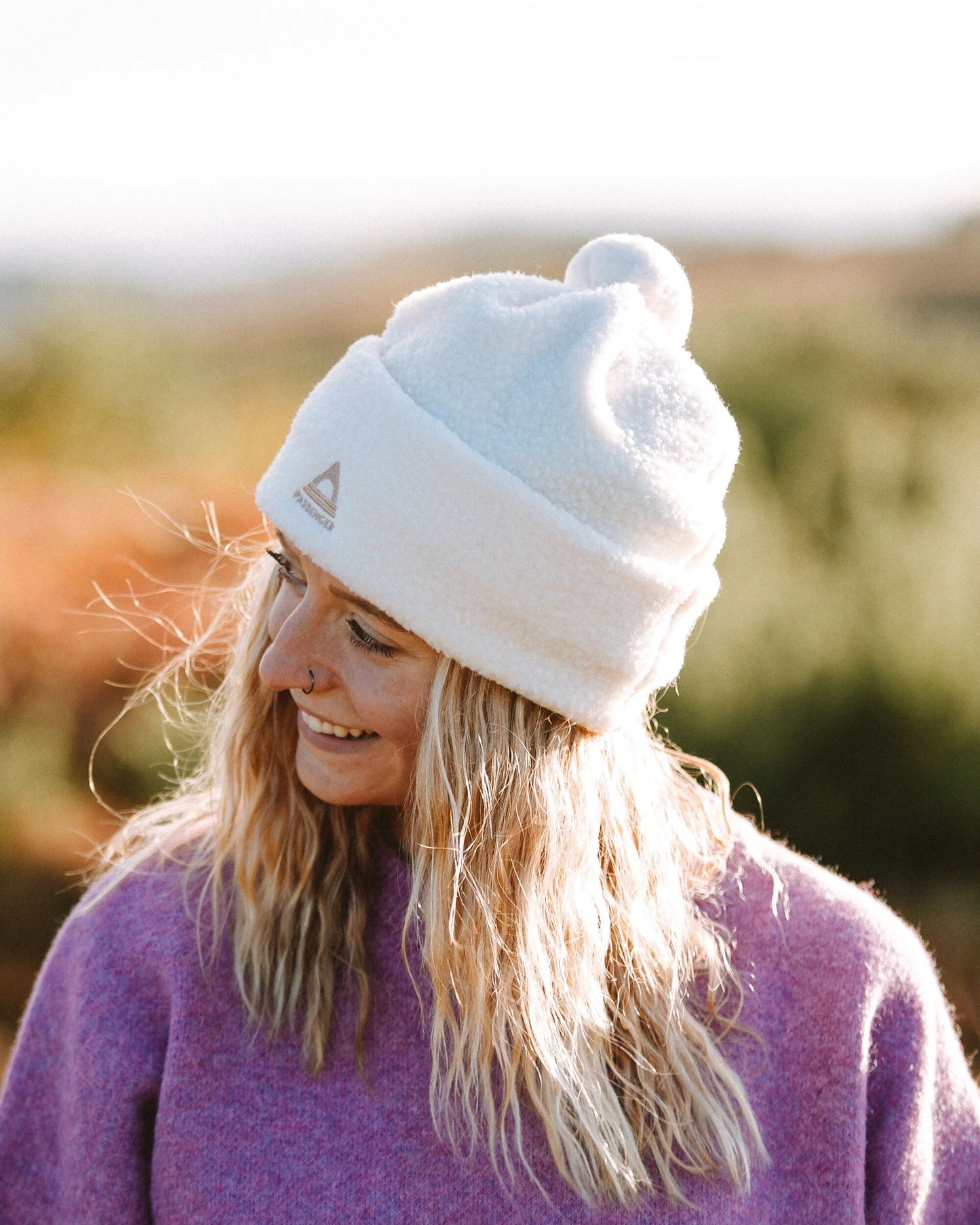 Womens_Snow Recycled Sherpa Beanie - Vintage White