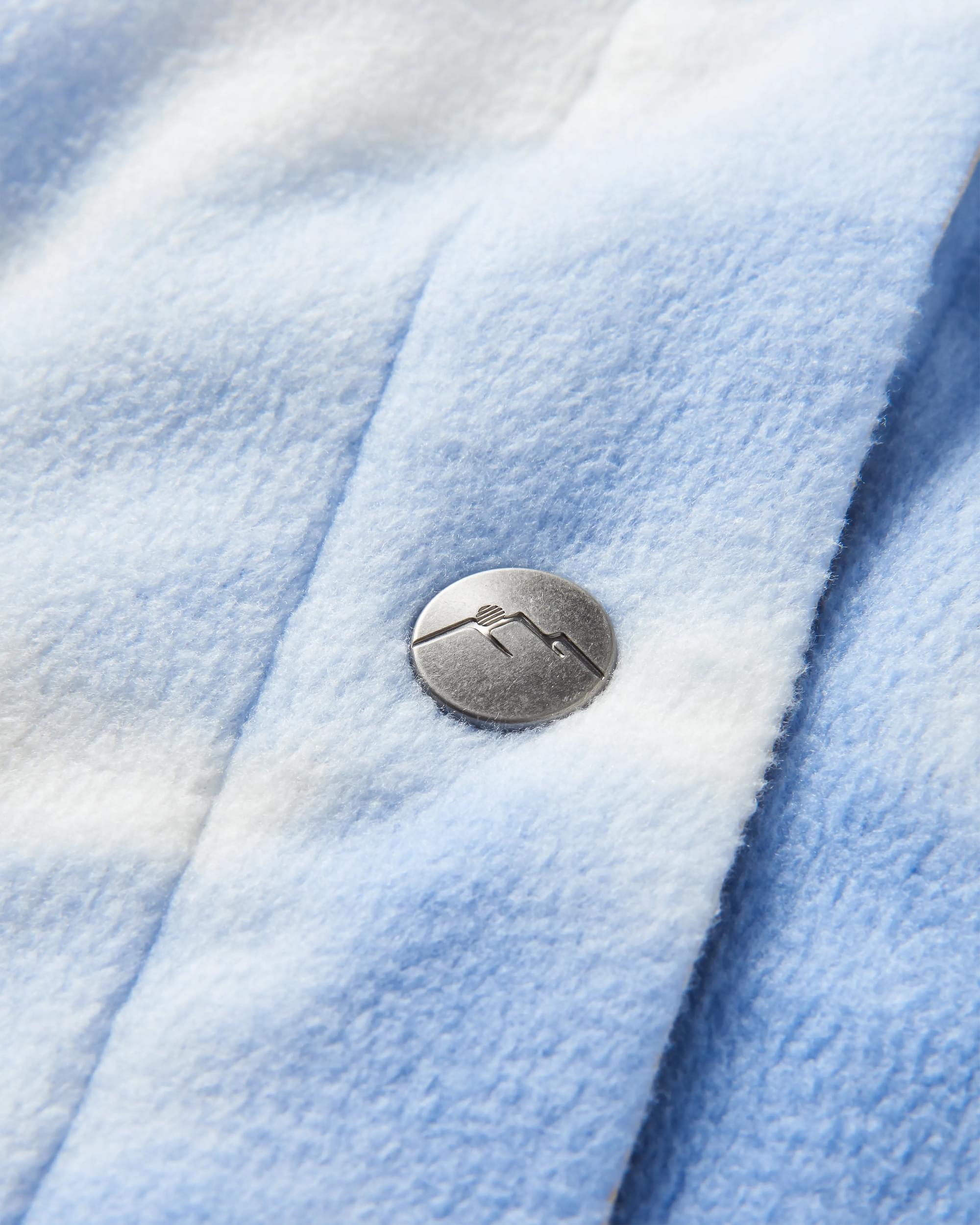 East Recycled Polar Fleece Shirt - Tie Dye Cornflower - Flatlay