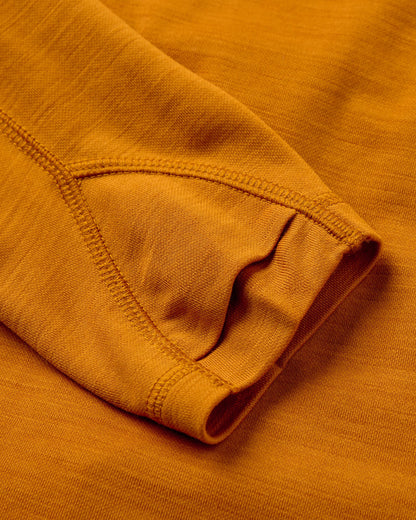 Camp Wild Lightweight Merino LS T-Shirt - Retro Orange - Flatlay