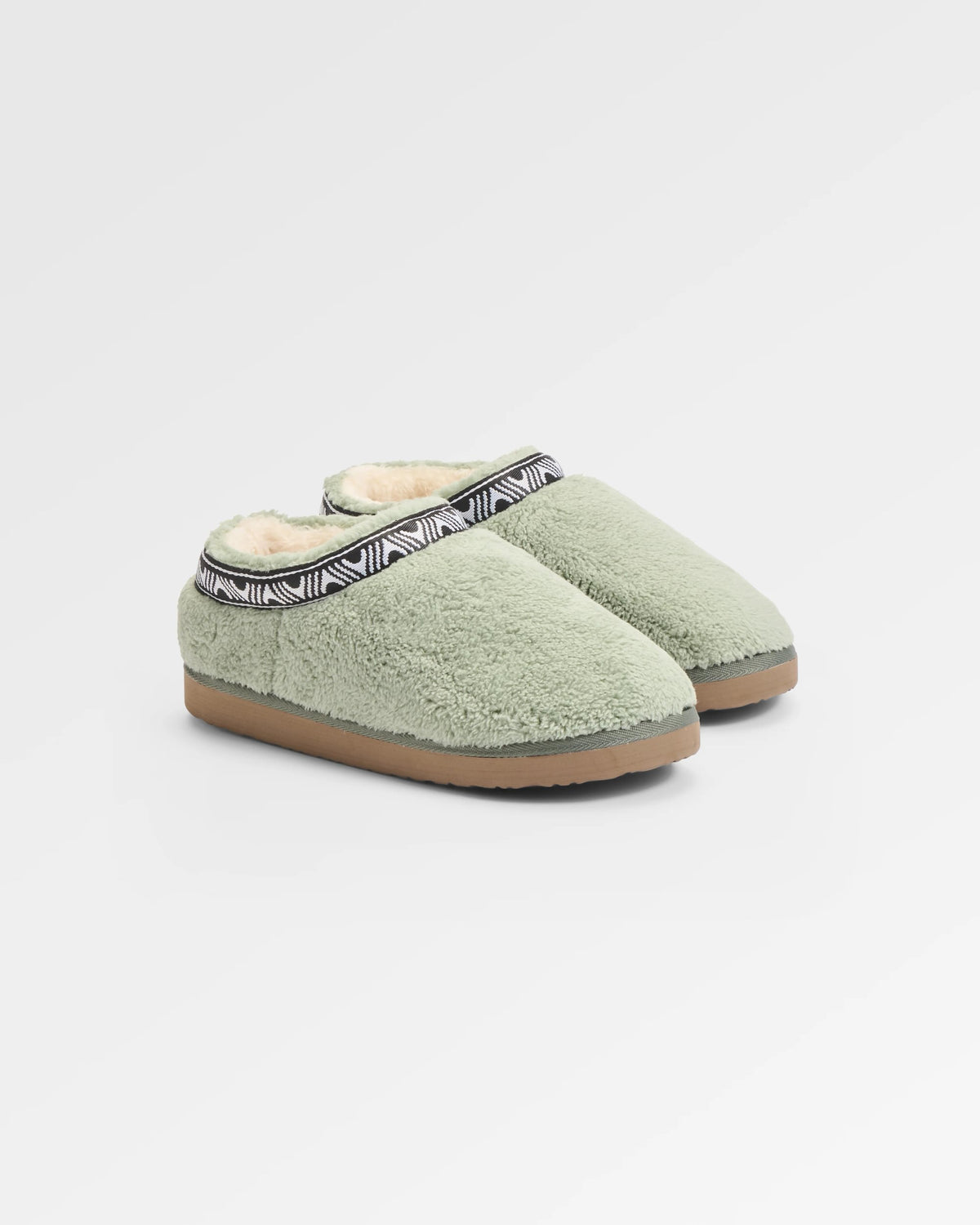 Ember Sherpa Fleece Slipper - Pistachio - Flatlay