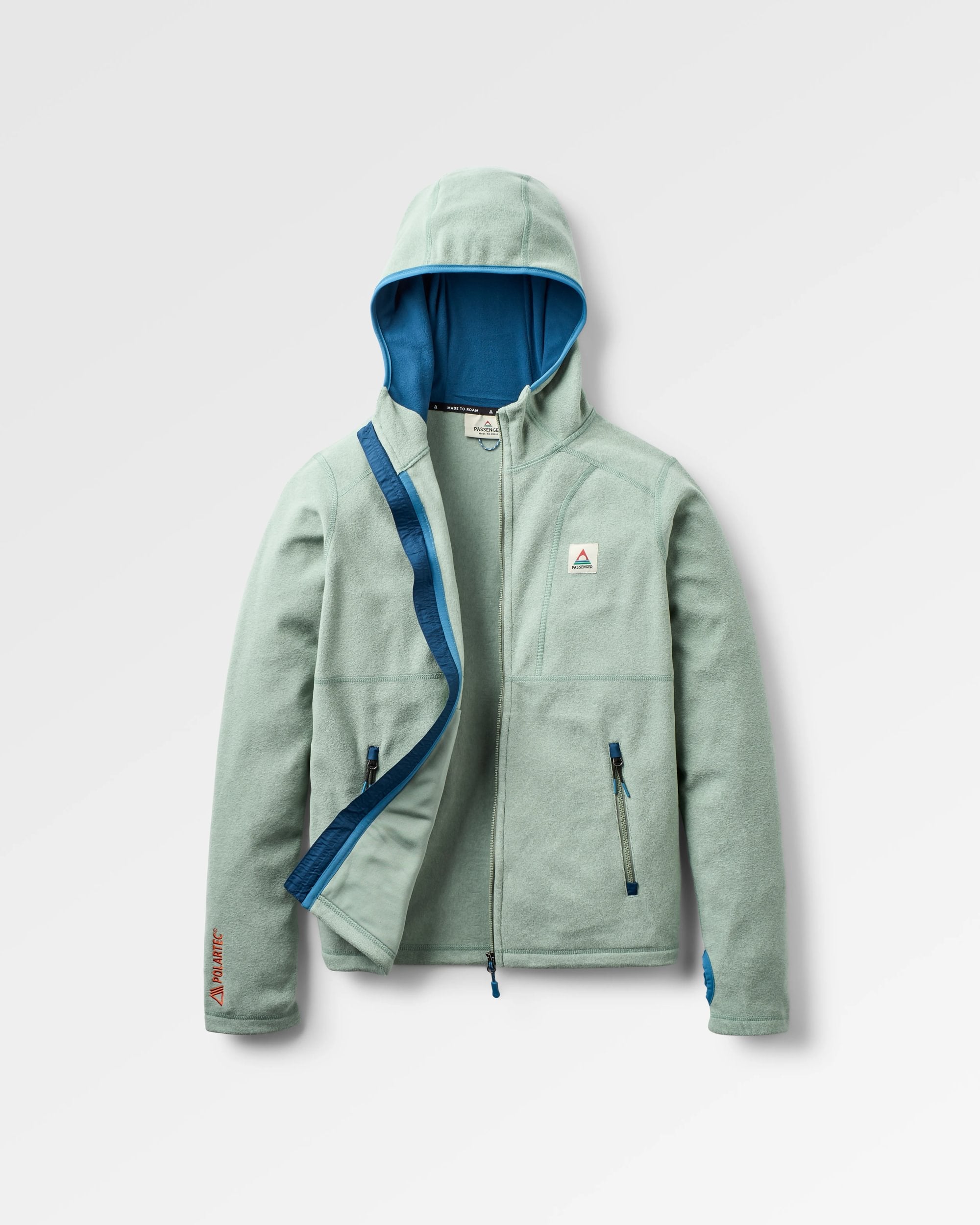 Crest Recycled Polartec® Fleece Hoodie - Pistachio - Flatlay