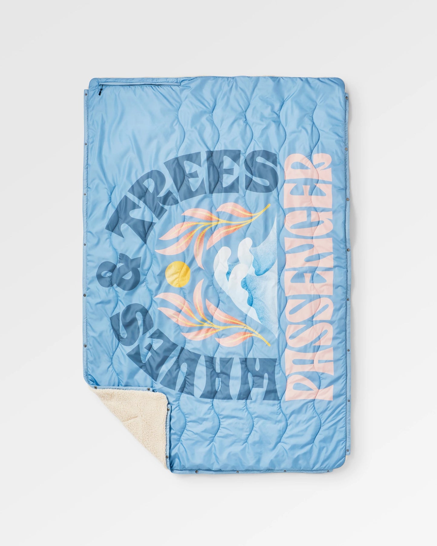 Cabin Recycled Sherpa Blanket - Faded Denim