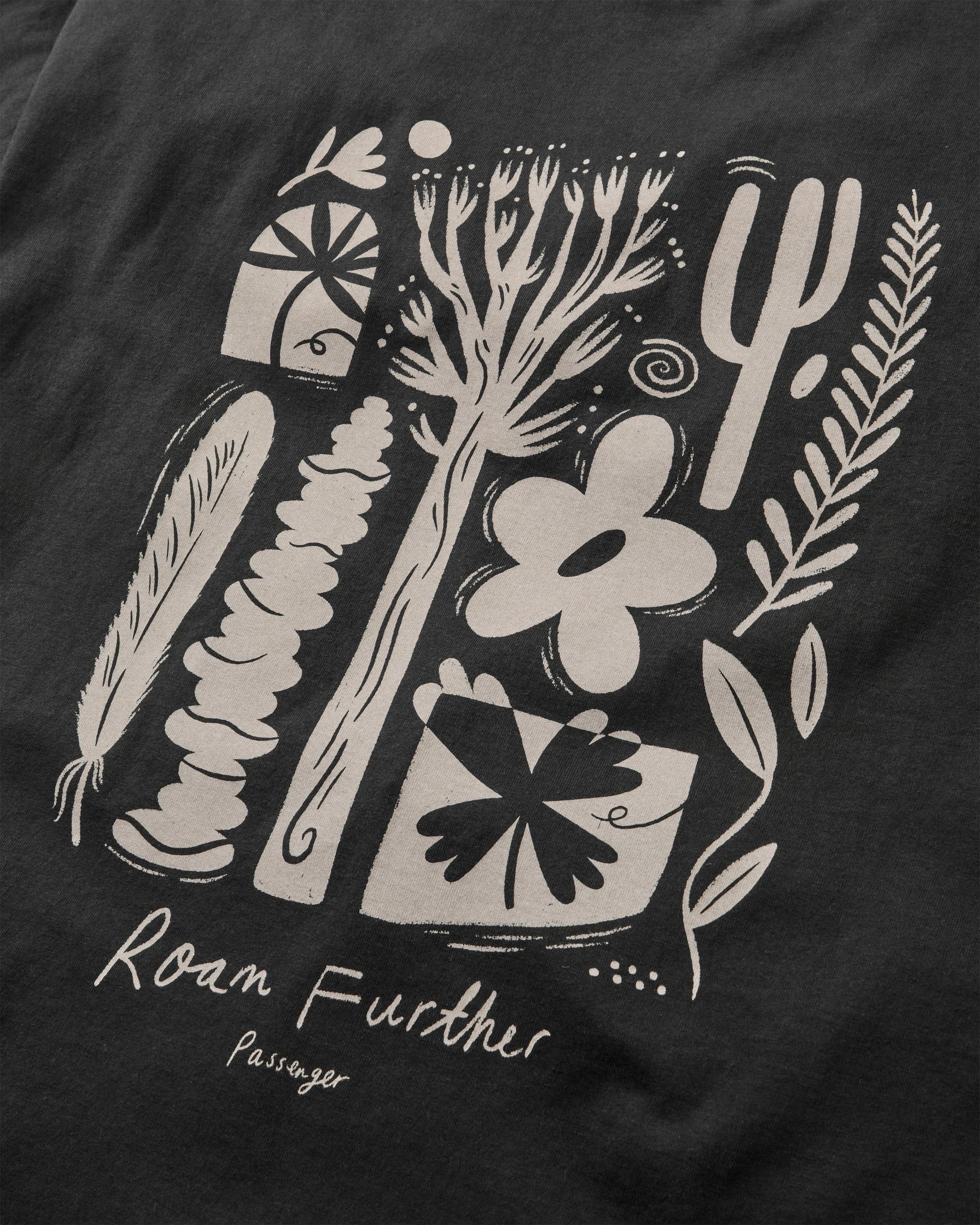 Mens Roam Further T-shirt - Black - Flatlay