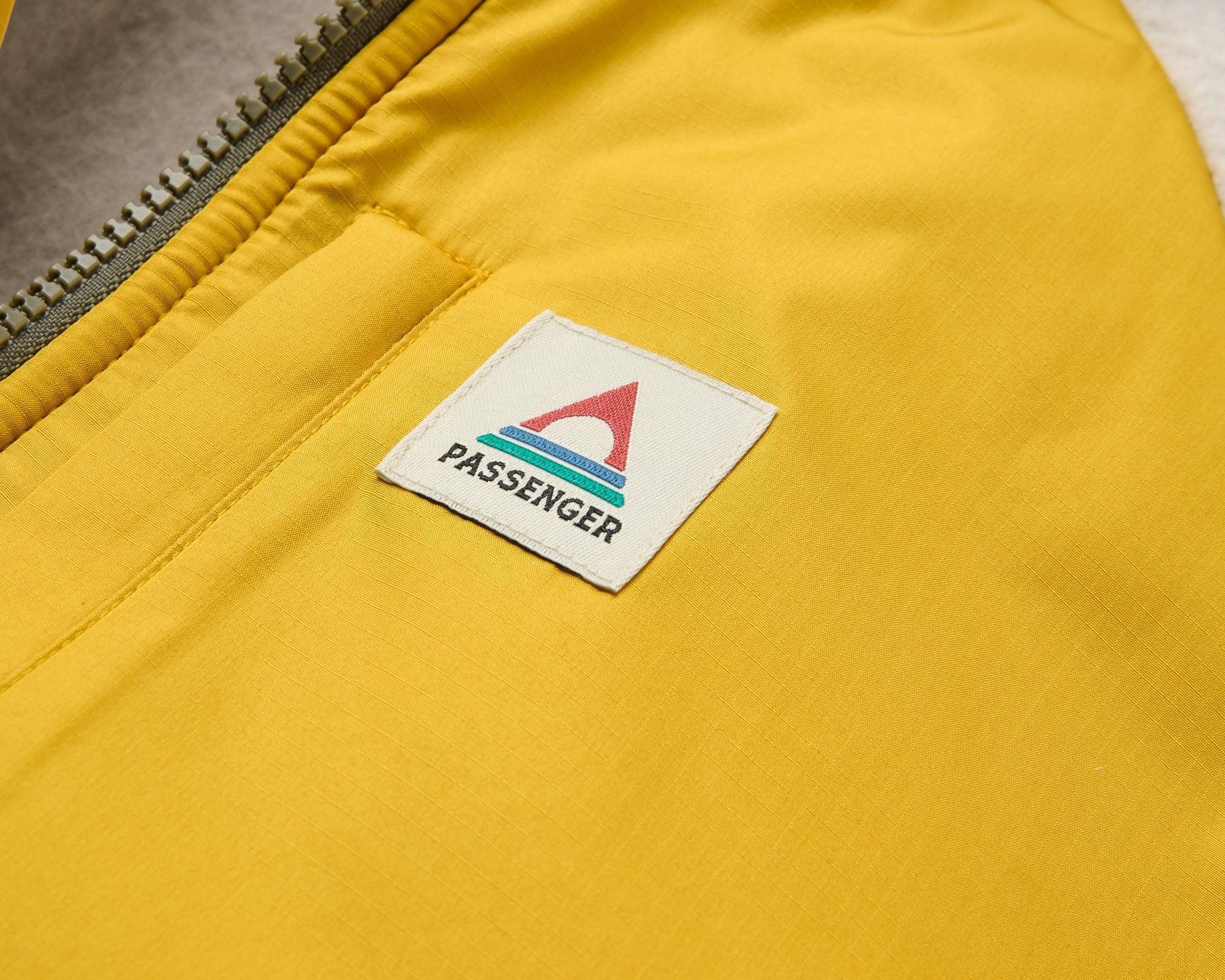 Home Recycled Sherpa Fleece - Vintage White/Dusty Olive - Flatlay