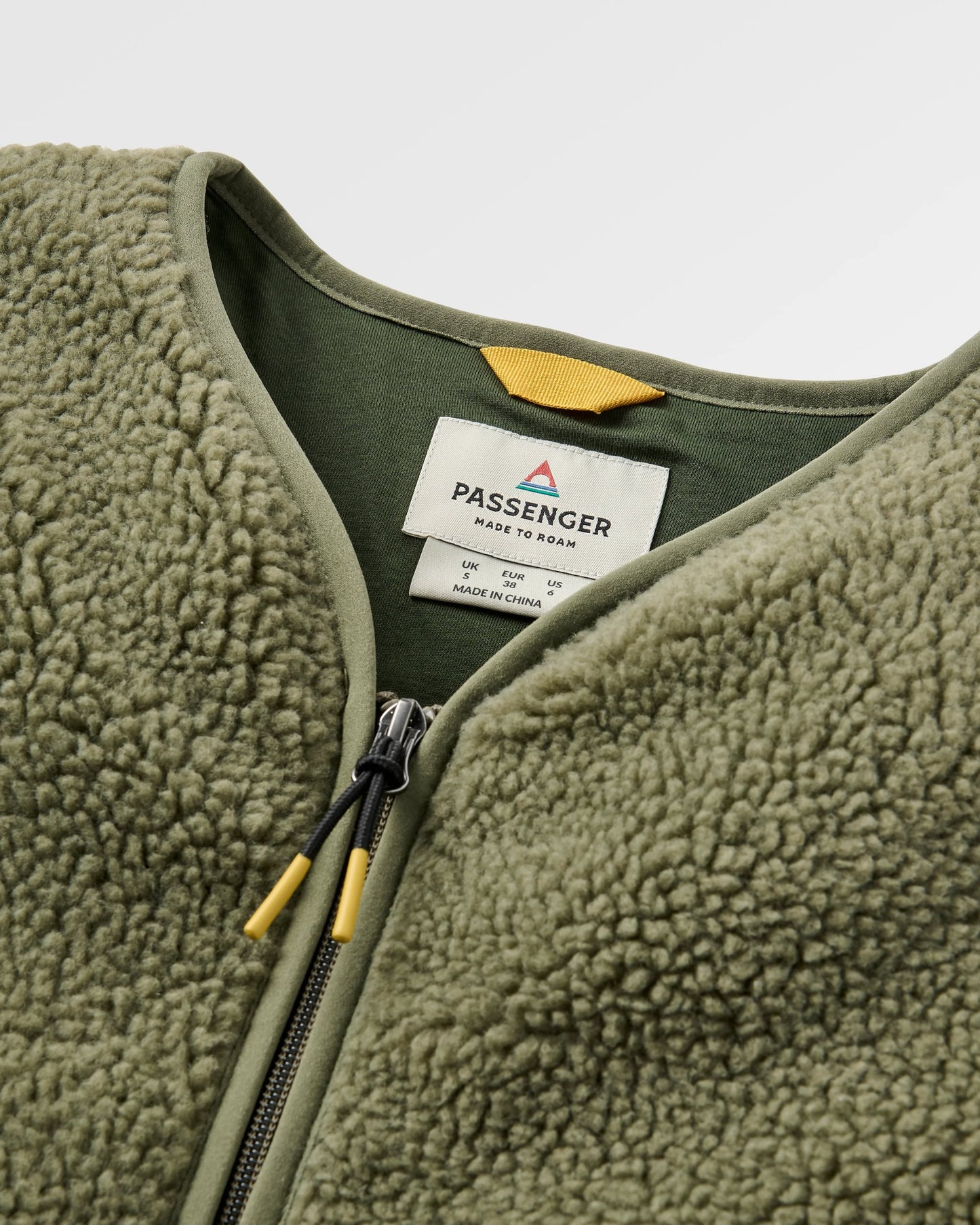 Tawny Recycled Deep-Pile Sherpa Jacket - Dusty Olive - Flatlay