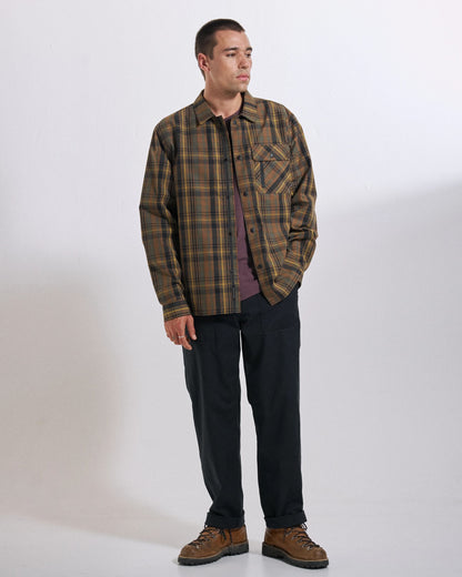 Fogline Overshirt - Toffee/Dusty Olive Check - Studio Model