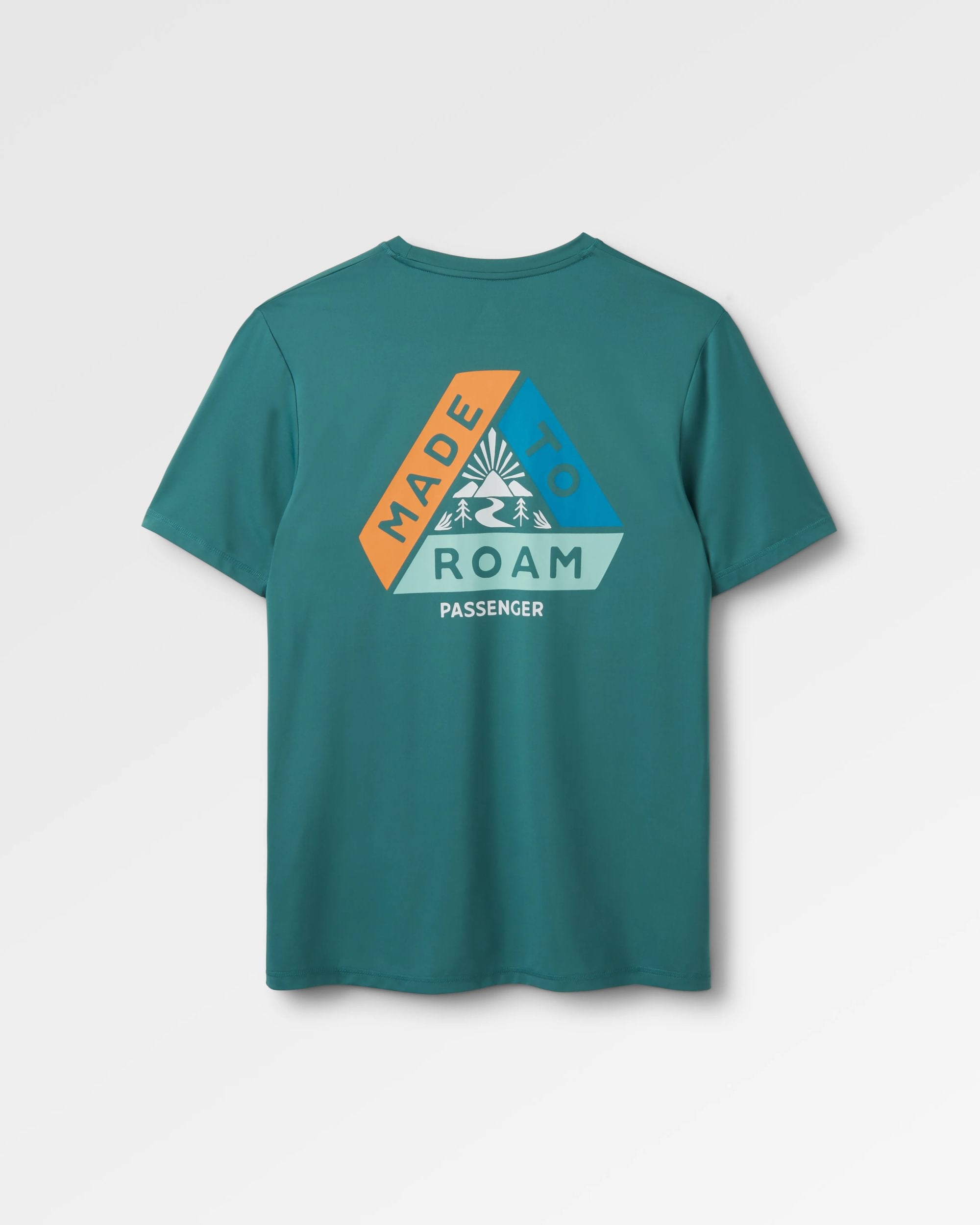 Classic Active Recycled T-Shirt - Deep Sea - Flatlay