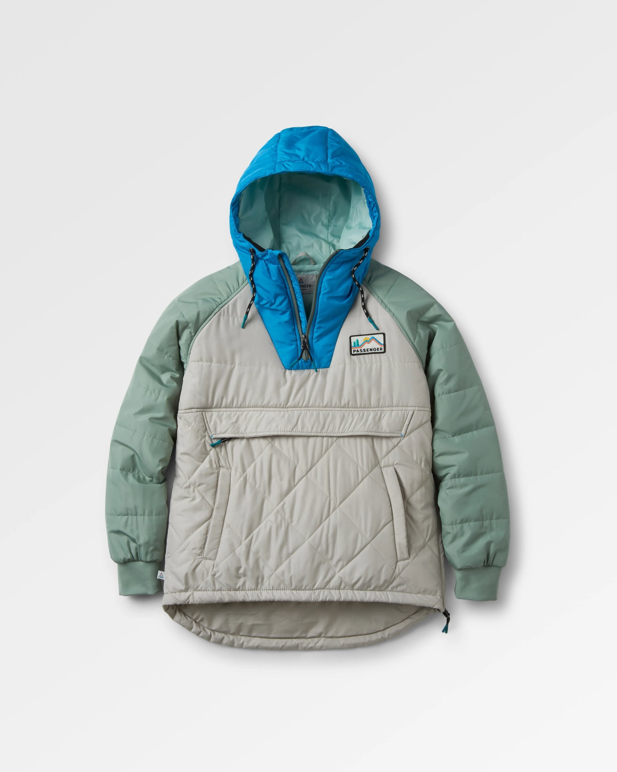 Ocean Recycled Insulated 1/2 Zip Jacket - Pebble Grey - Flatlay