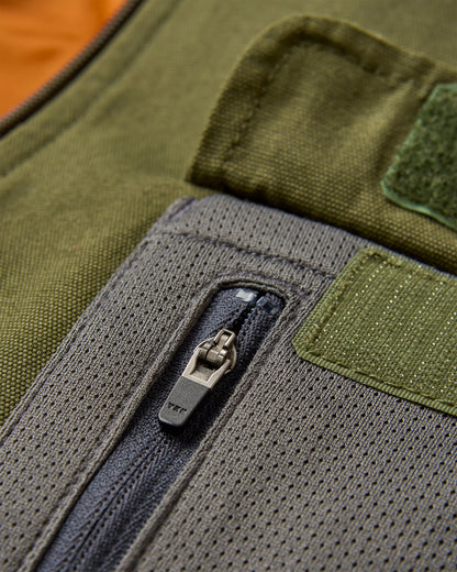 Explorers Organic Cotton Canvas Vest - Khaki - Flatlay