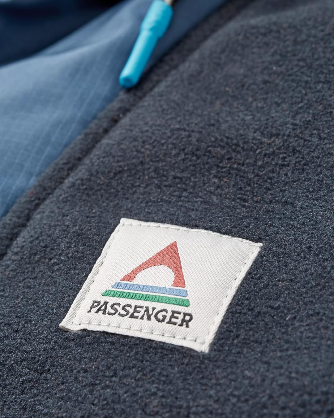 Woodland Hooded 1/2 Zip Recycled Polar Fleece - Deep Navy/Baked Clay - Flatlay