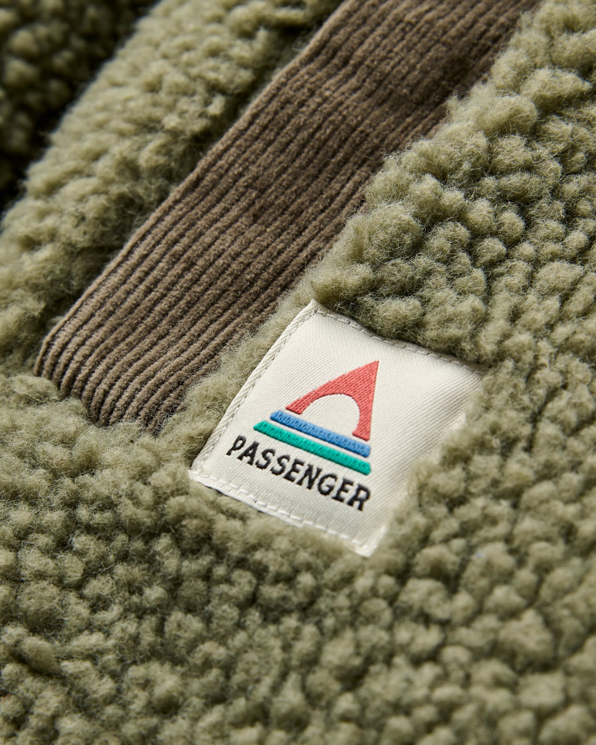 Tawny Recycled Deep-Pile Sherpa Jacket - Dusty Olive - Flatlay